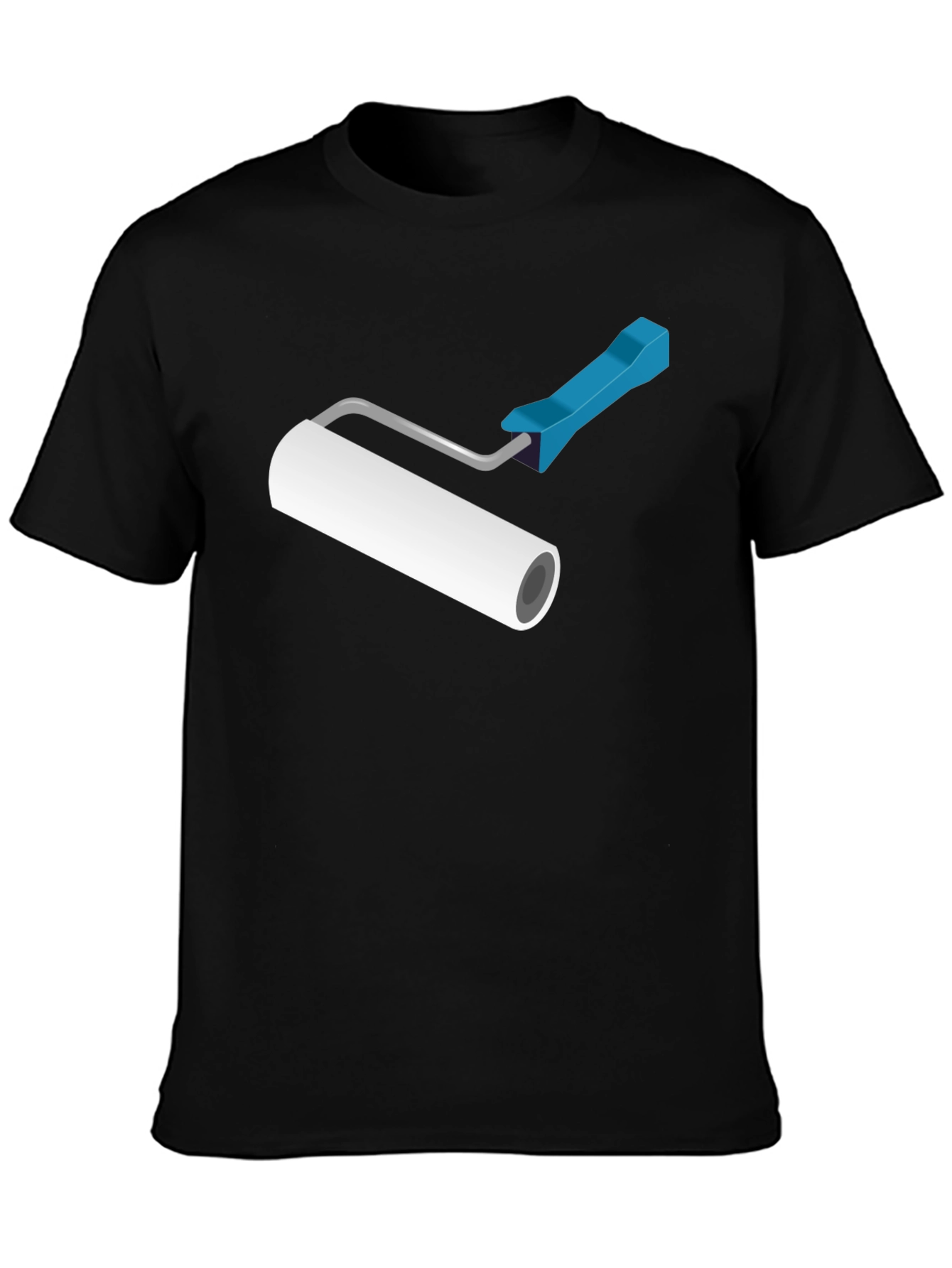 Camiseta Negra con Rodillo de Pintura