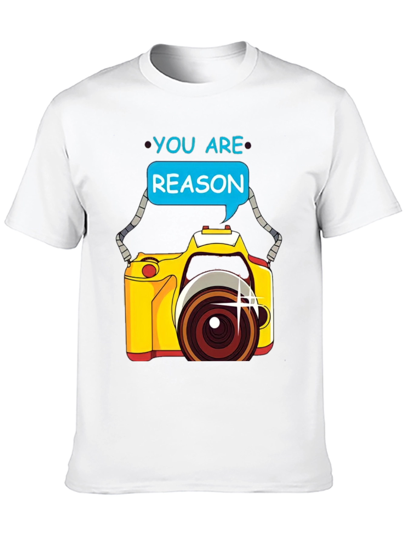 Camiseta Negra con Diseño de Cámara You are Reason