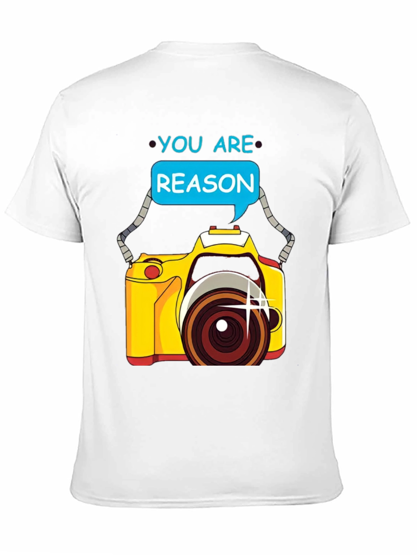 Camiseta Negra con Diseño de Cámara You are Reason