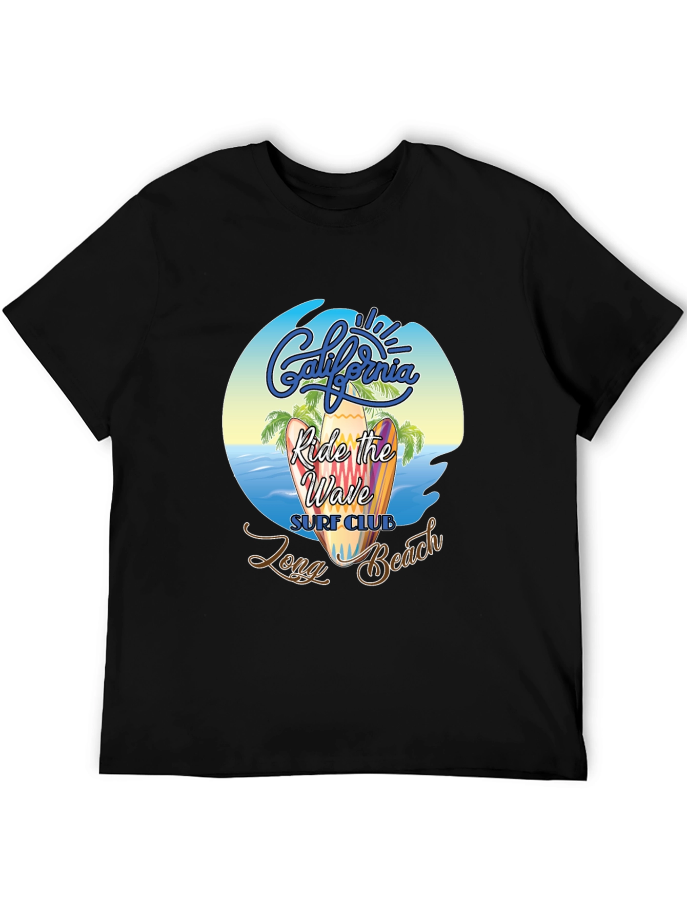 Camiseta Negra Surf Club California