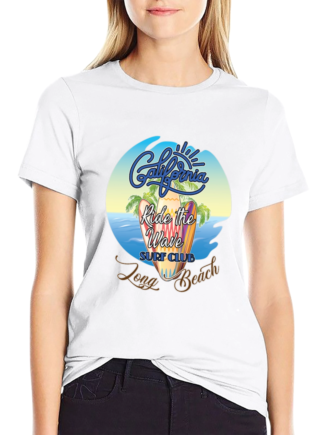 Camiseta Negra Surf Club California