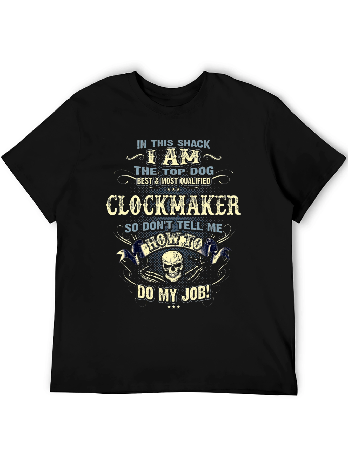 Camiseta Negra Clockmaker: El Mejor en mi Taller