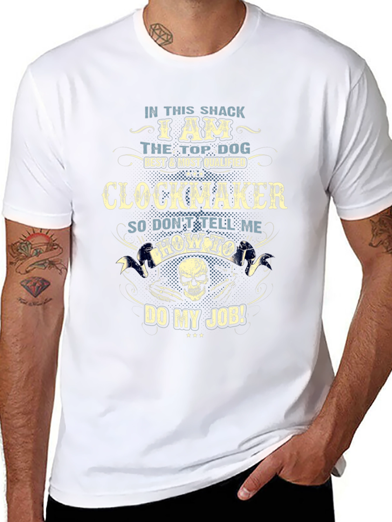 Camiseta Negra Clockmaker: El Mejor en mi Taller