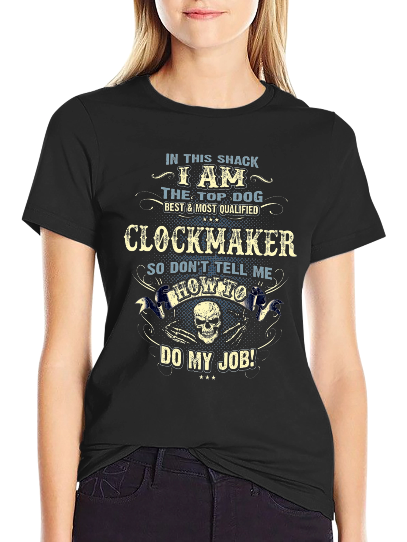 Camiseta Negra Clockmaker: El Mejor en mi Taller