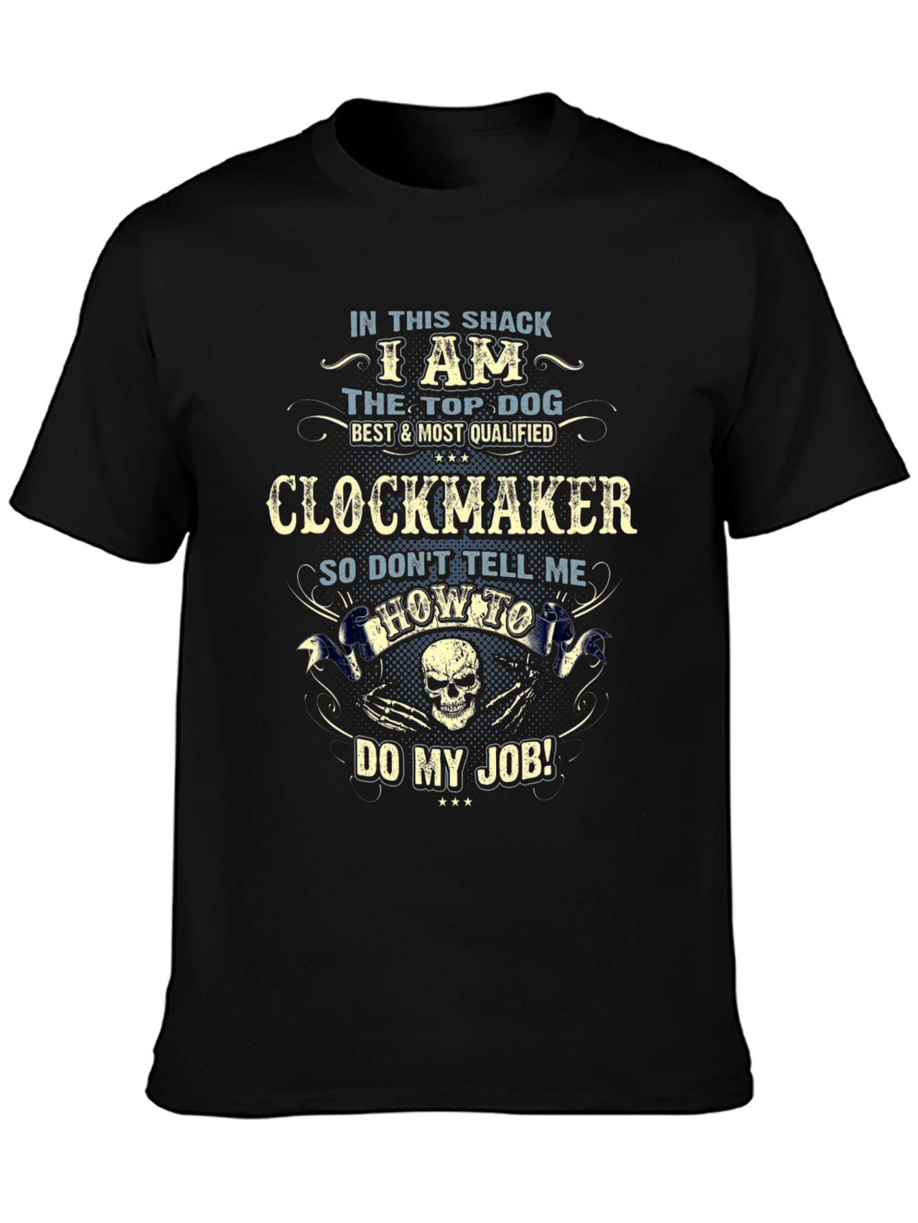 Camiseta Negra Clockmaker: El Mejor en mi Taller