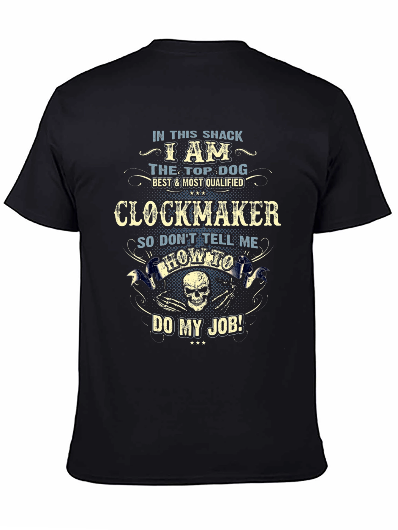 Camiseta Negra Clockmaker: El Mejor en mi Taller
