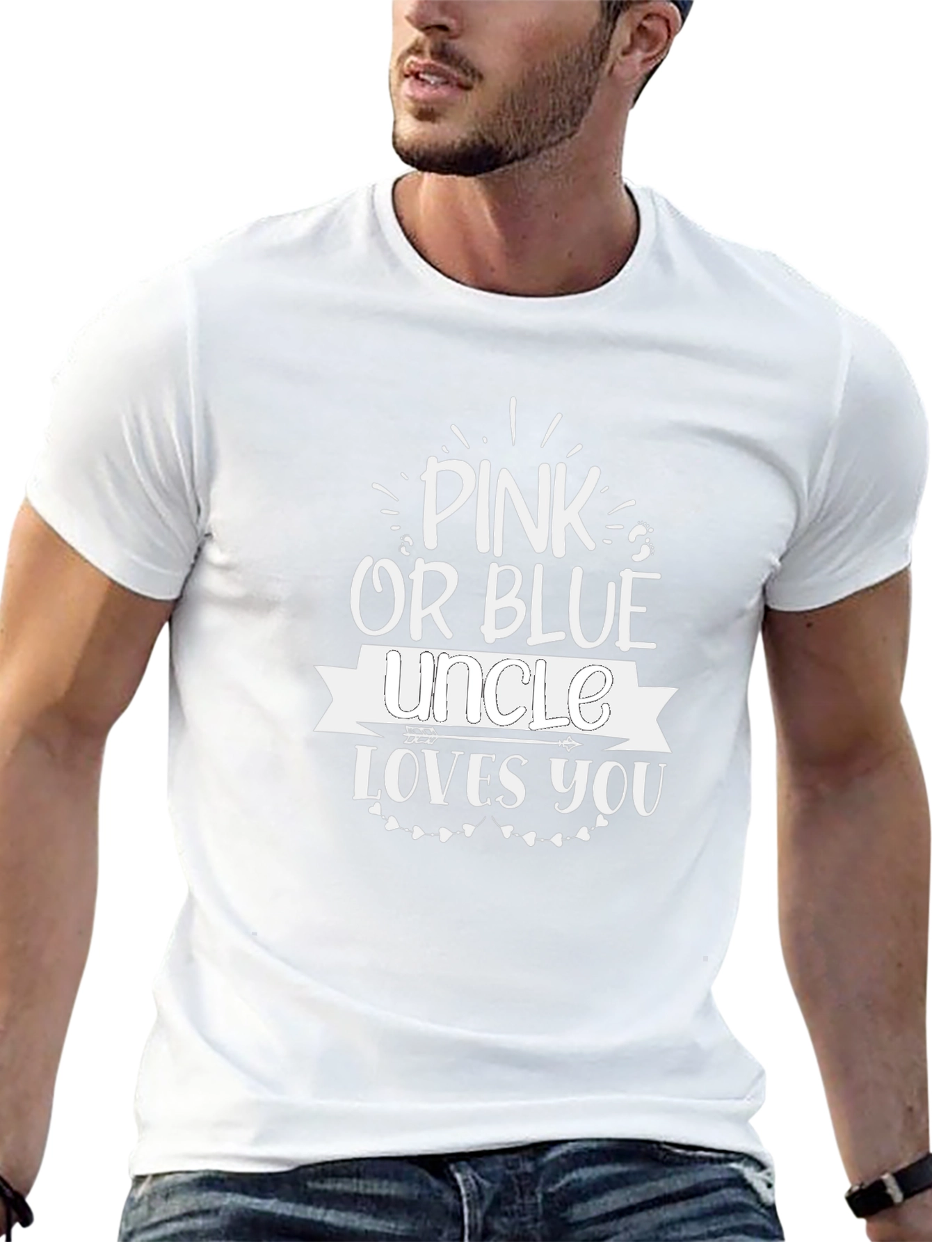 Camiseta Unisex Pink or Blue Uncle Loves You