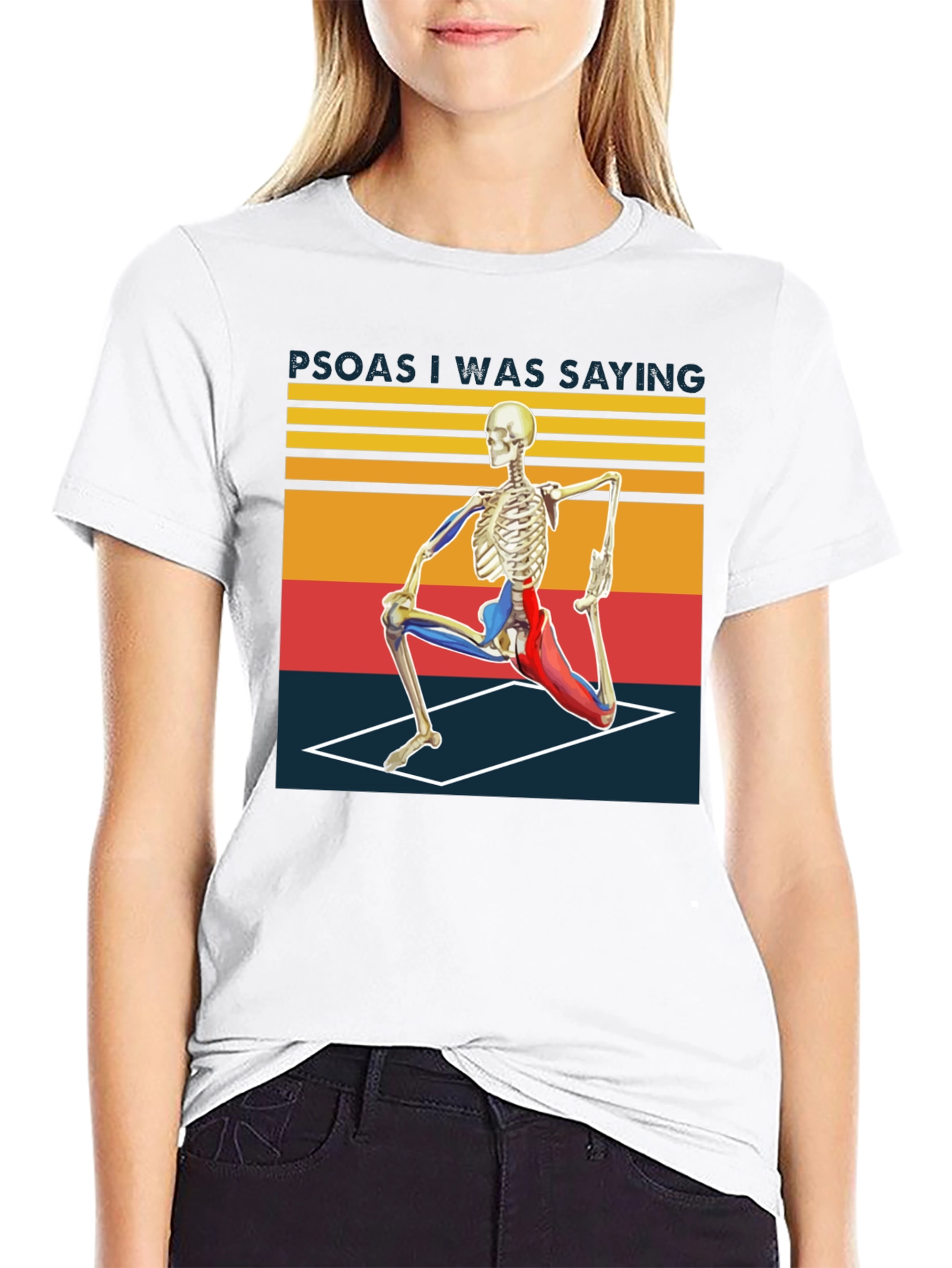 Camiseta Yoga Esqueleto Divertida