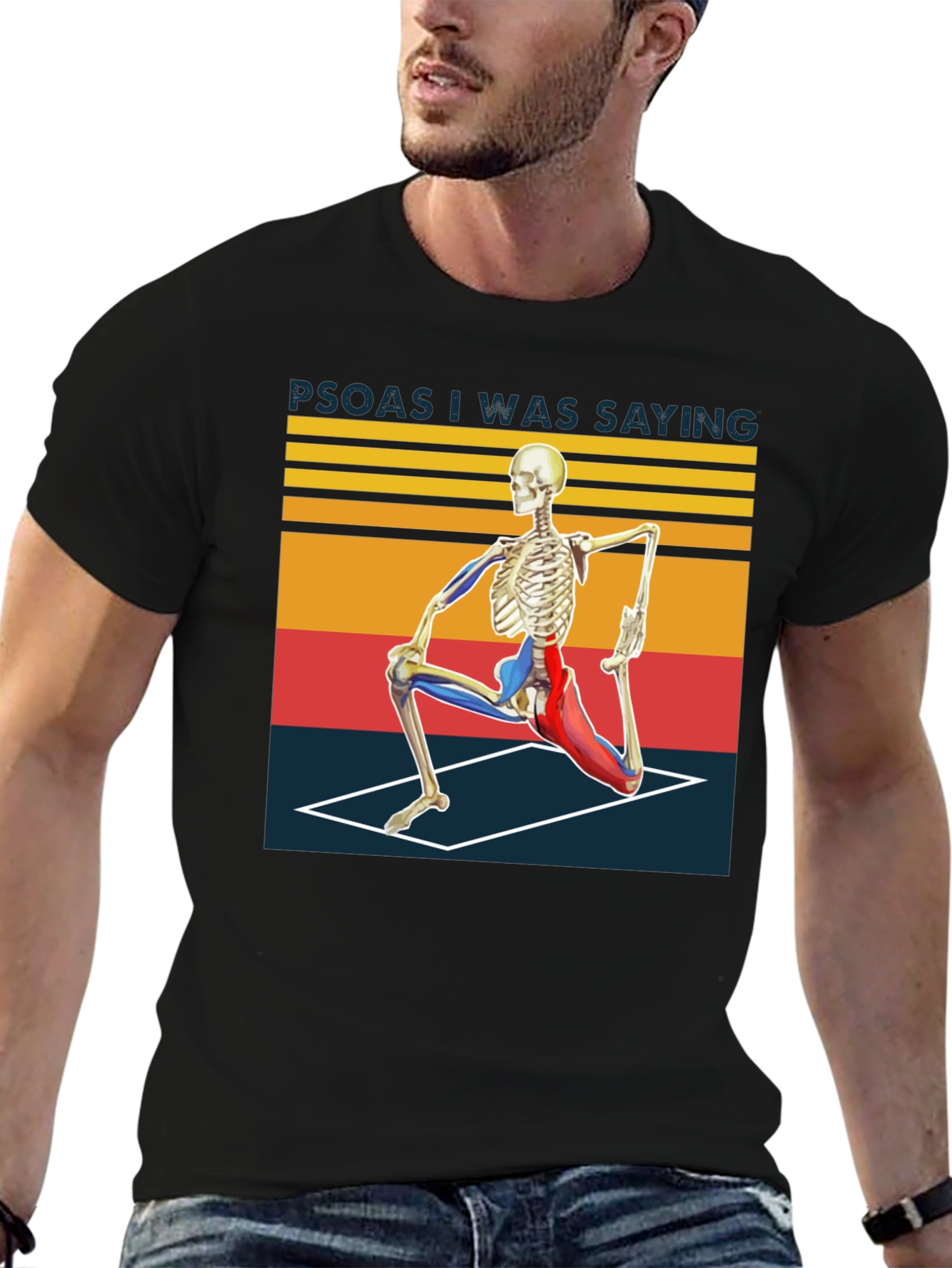 Camiseta Yoga Esqueleto Divertida