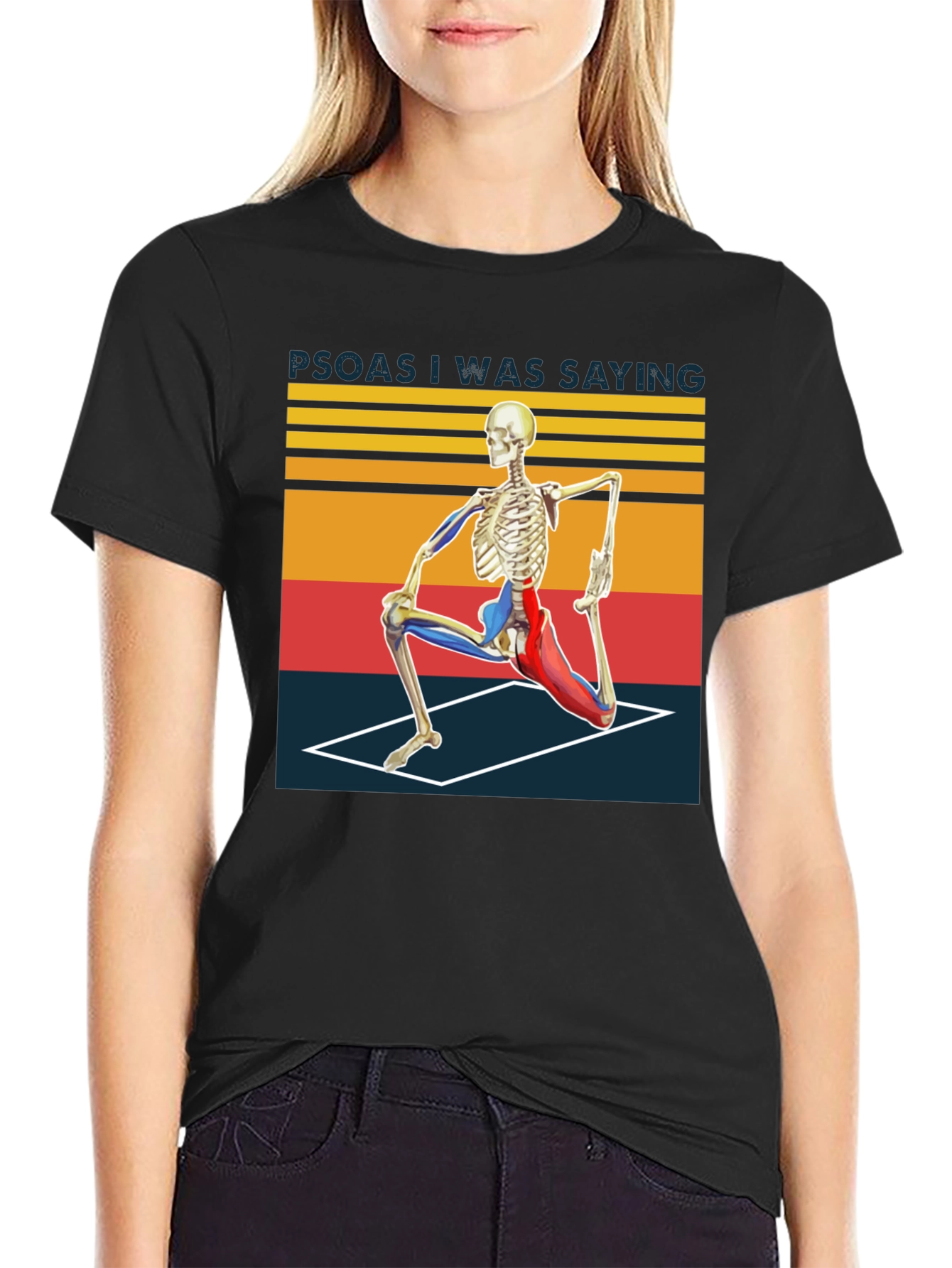 Camiseta Yoga Esqueleto Divertida