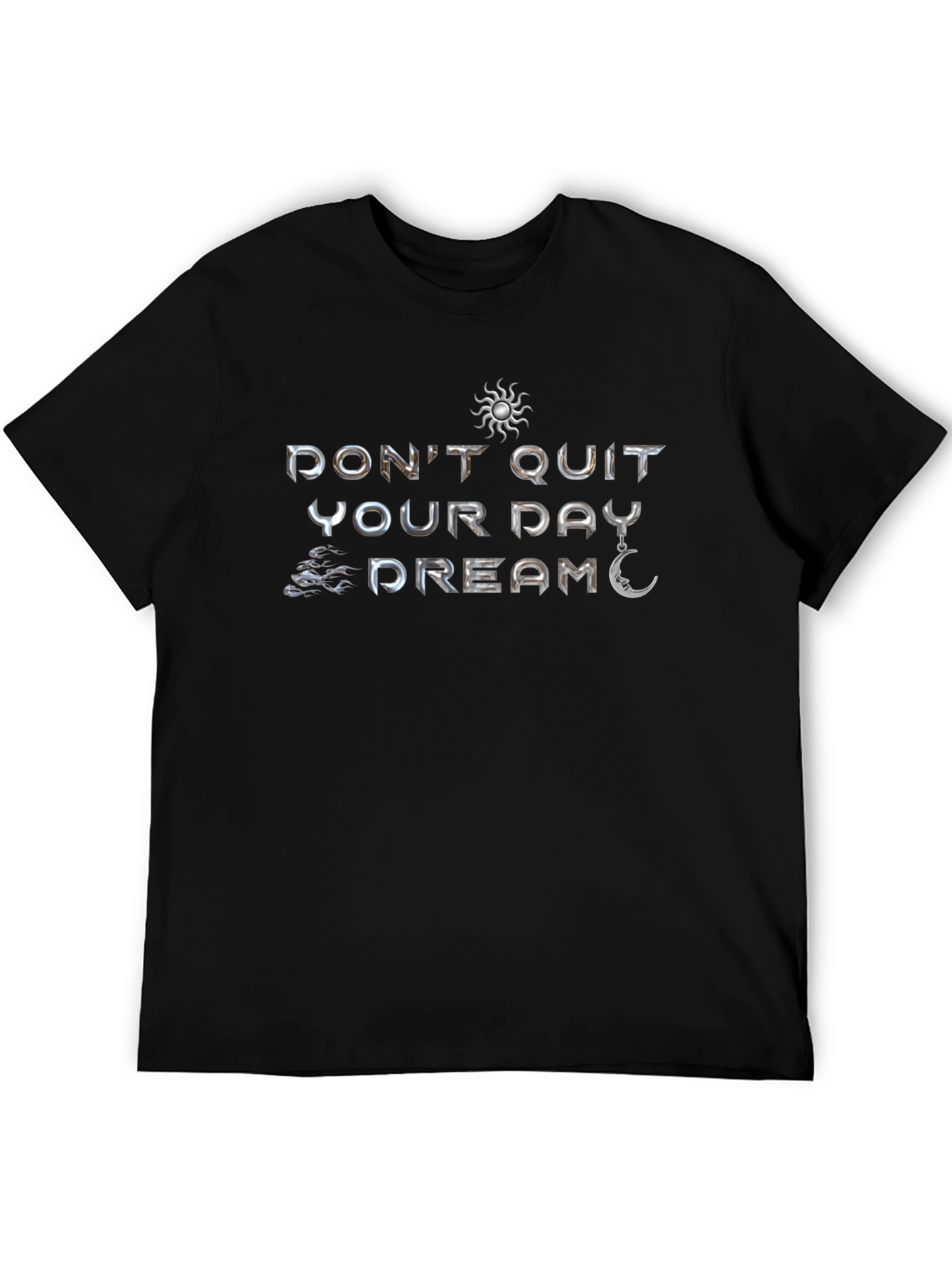 Camiseta Negra Motivacional: No Renuncies a Tu Sueño