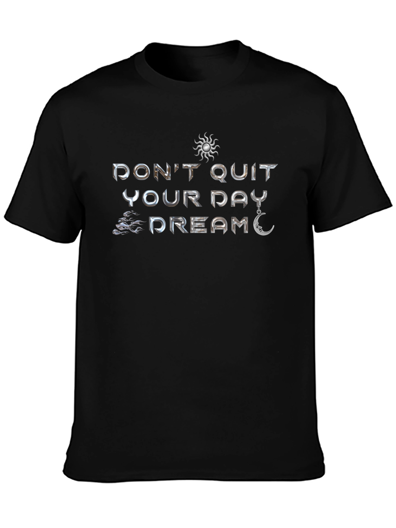 Camiseta Negra Motivacional: No Renuncies a Tu Sueño