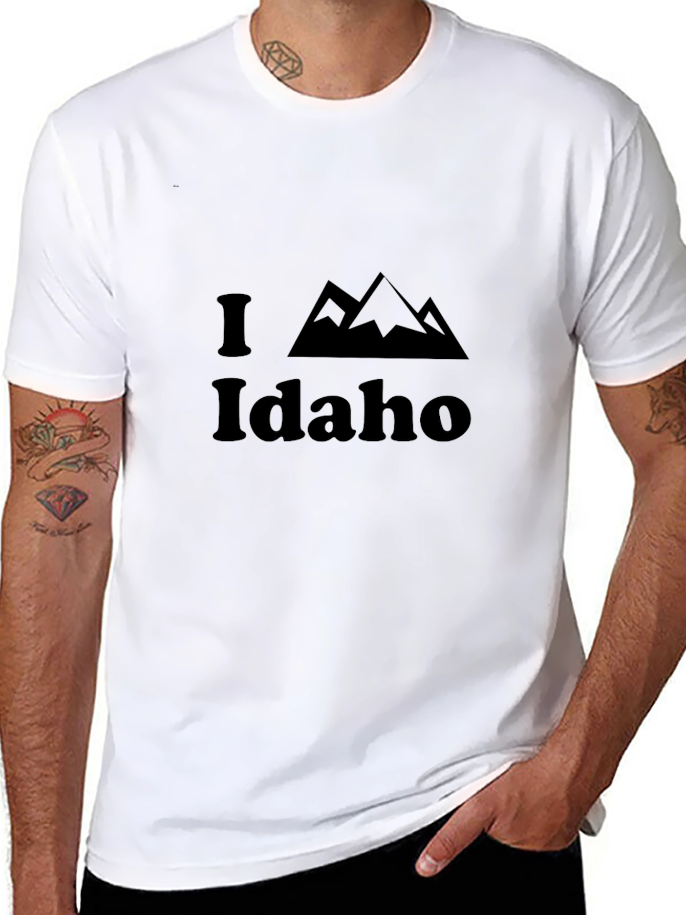 Camiseta Negra I Love Idaho para Hombre