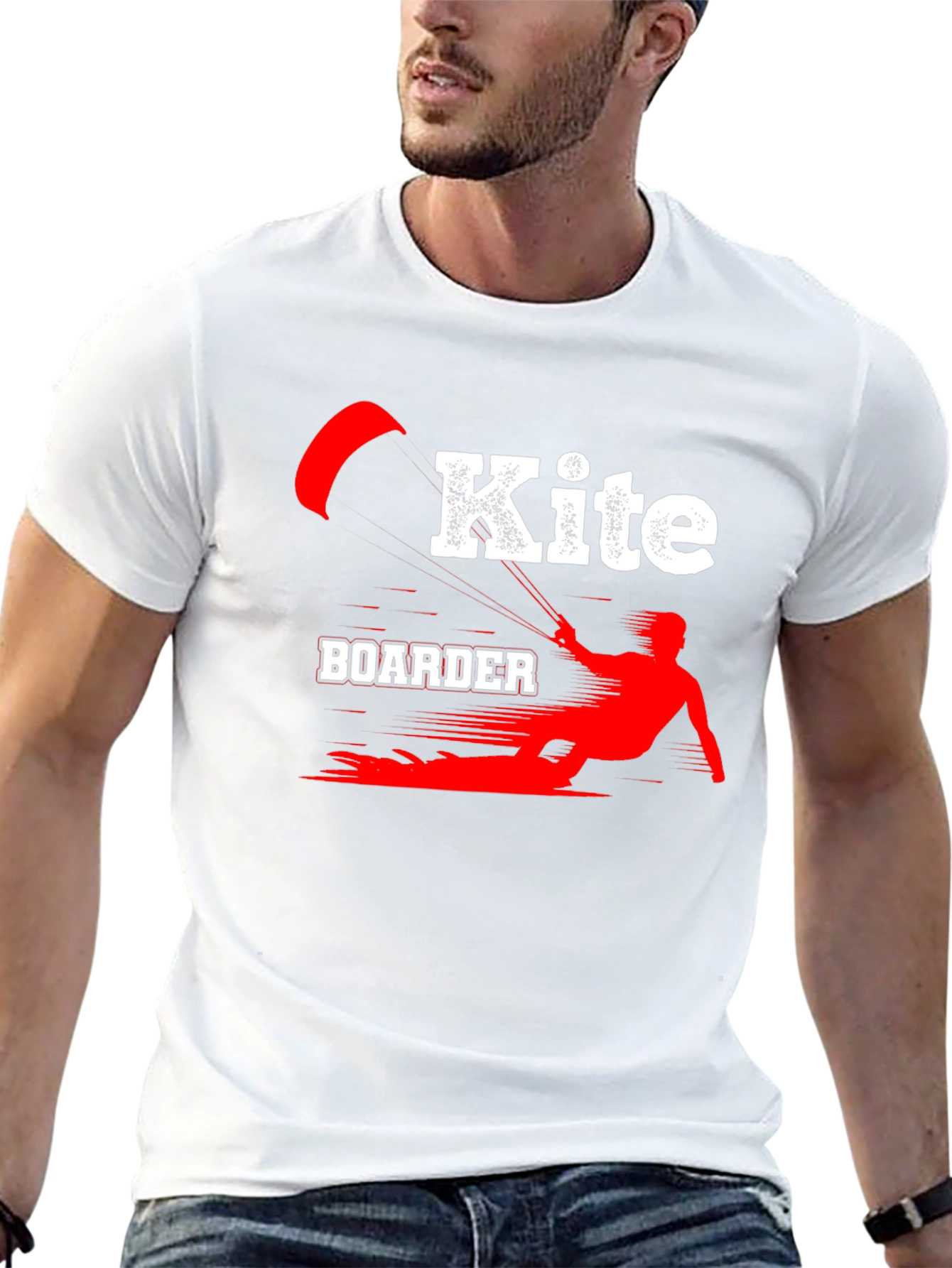Camiseta Negra Kite Boarder Deportiva Algodón