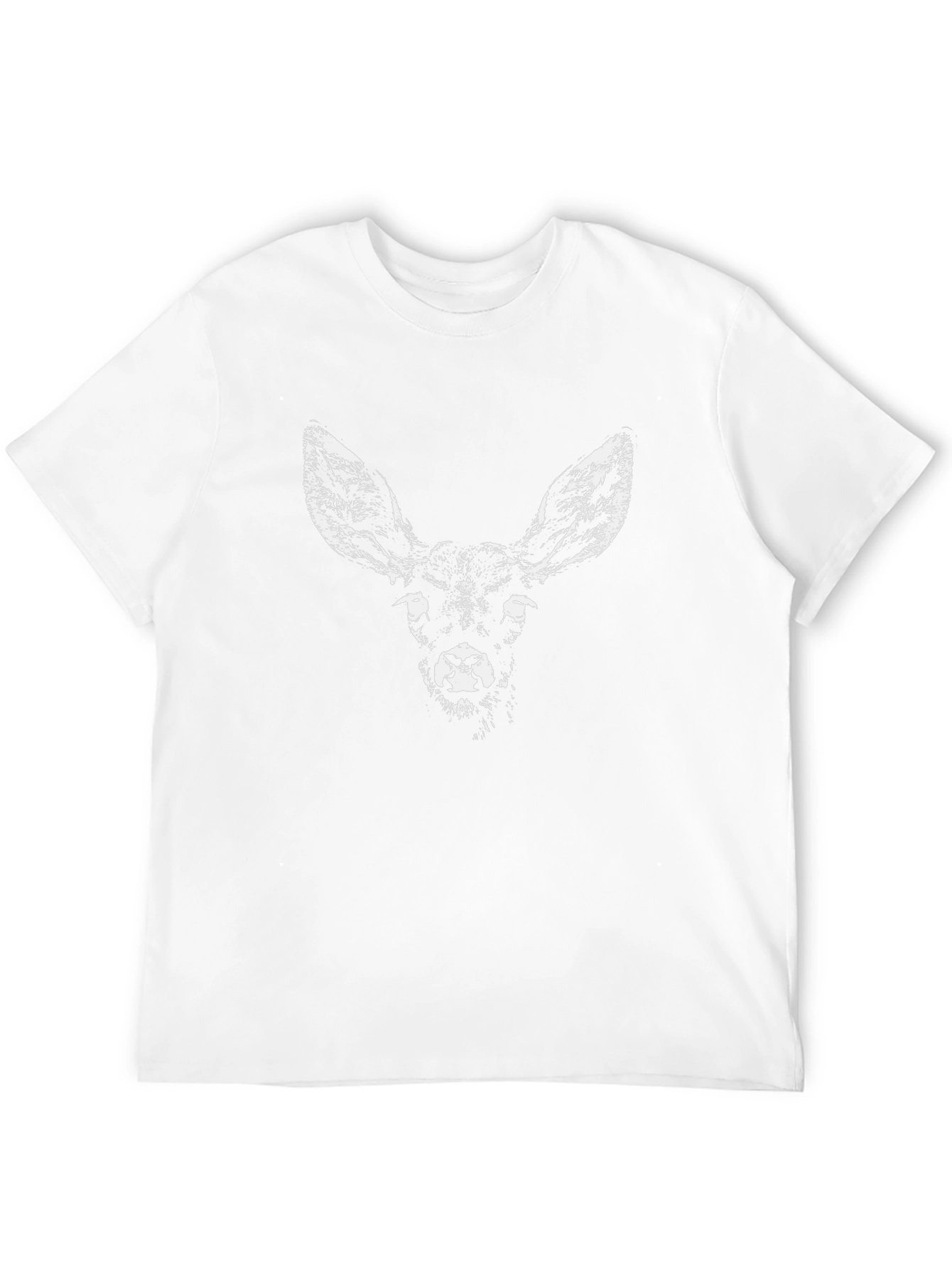 Camiseta Negra con Estampado de Ciervo para Hombre
