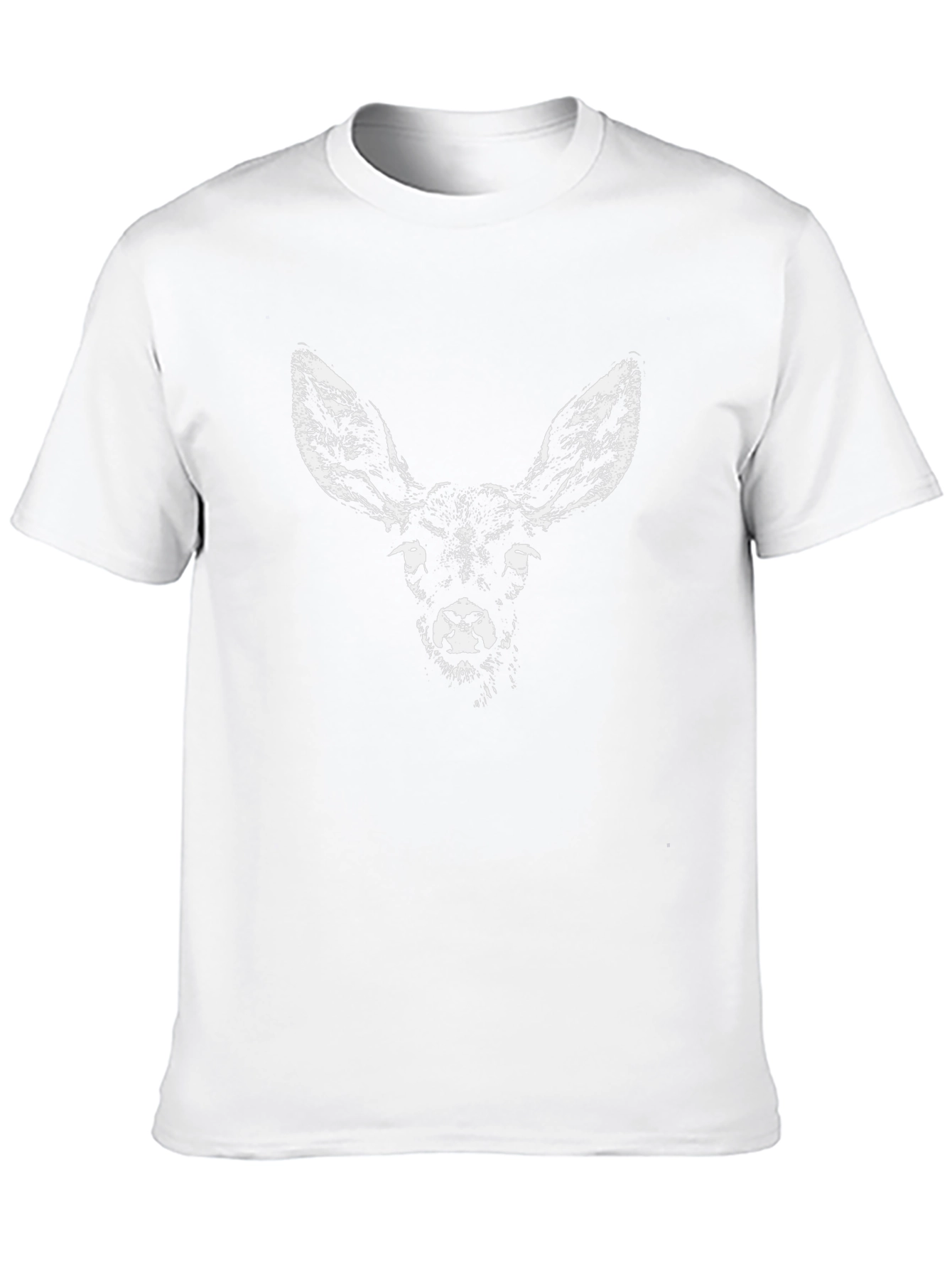 Camiseta Negra con Estampado de Ciervo para Hombre
