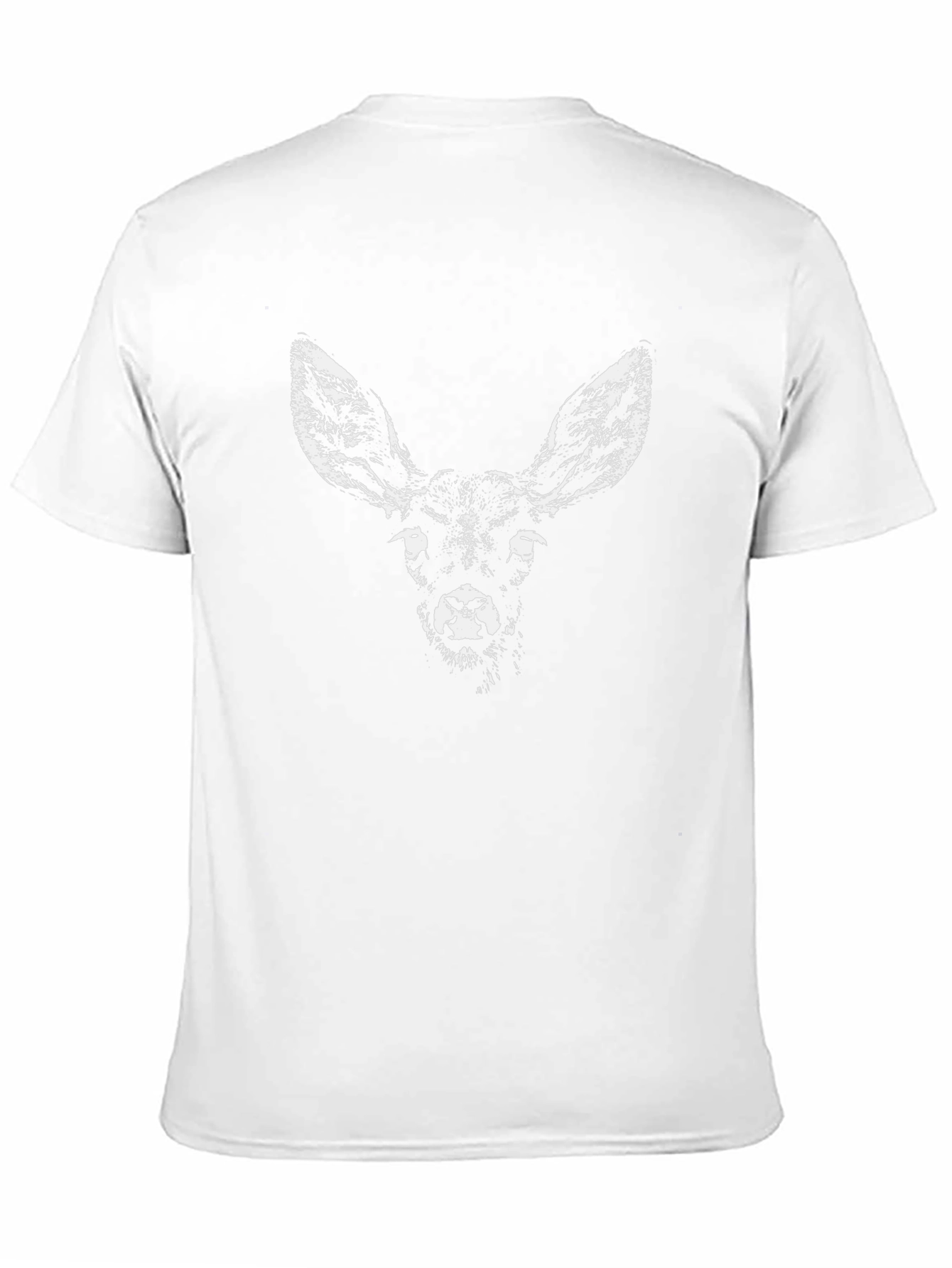 Camiseta Negra con Estampado de Ciervo para Hombre