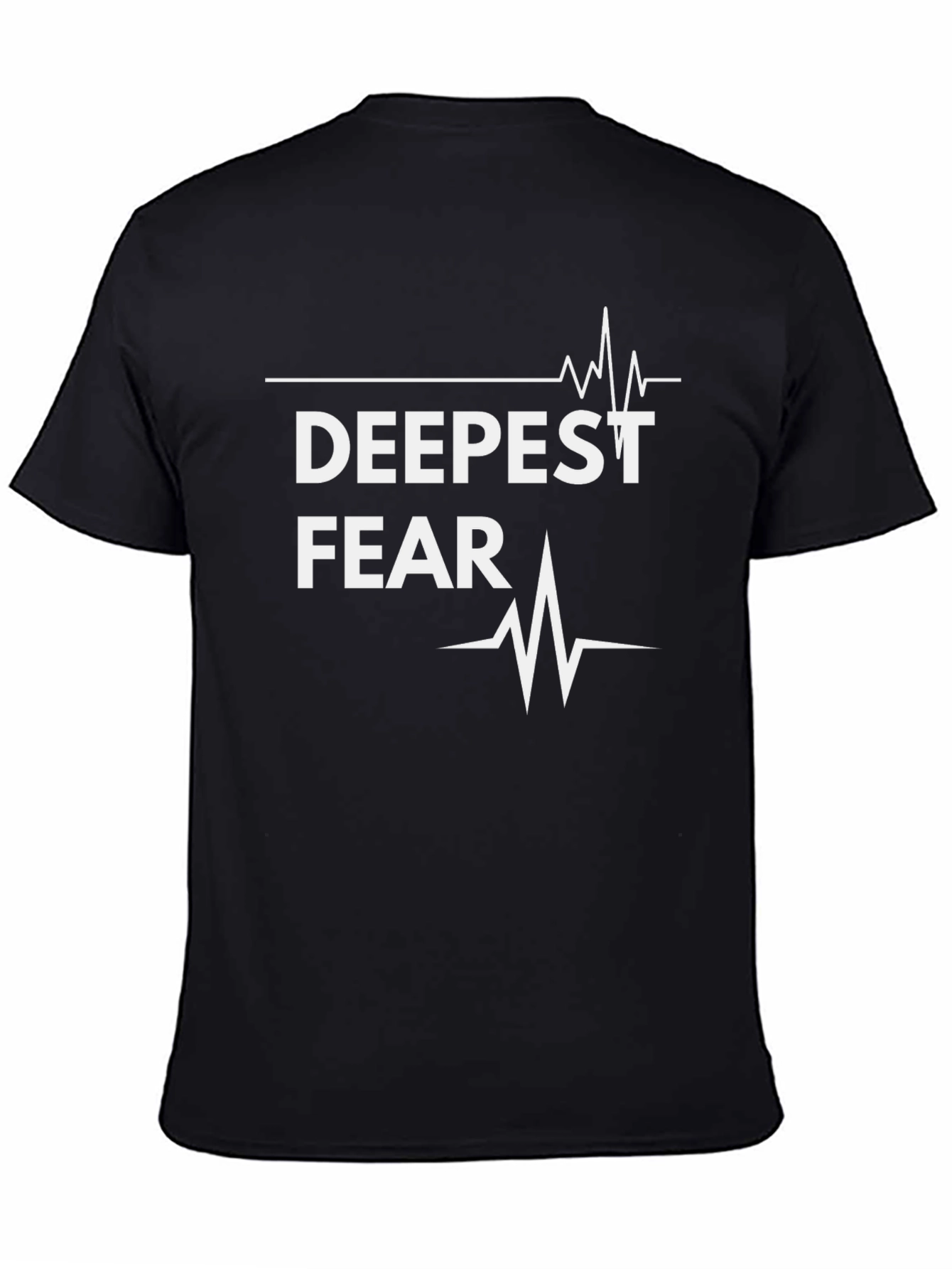 Camiseta Negra Deepest Fear con Diseño de Latido