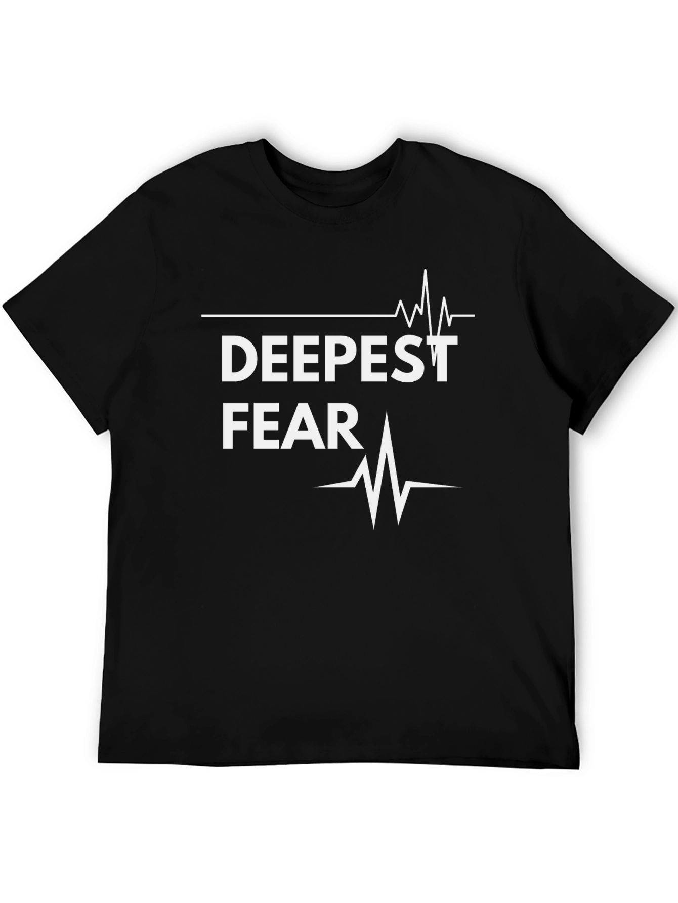 Camiseta Negra Deepest Fear con Diseño de Latido