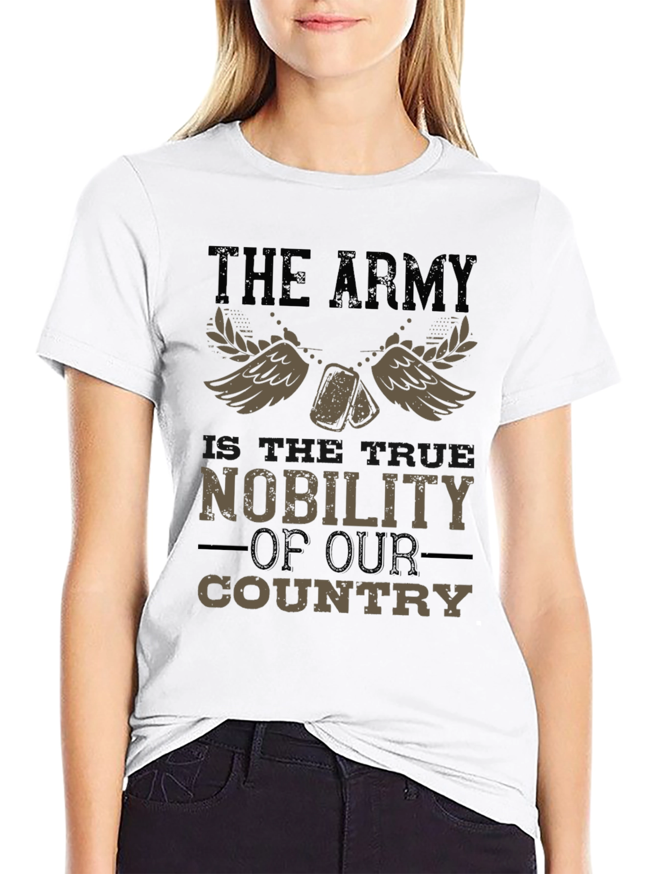 Camiseta Negra Militar El Ejército es Nobleza