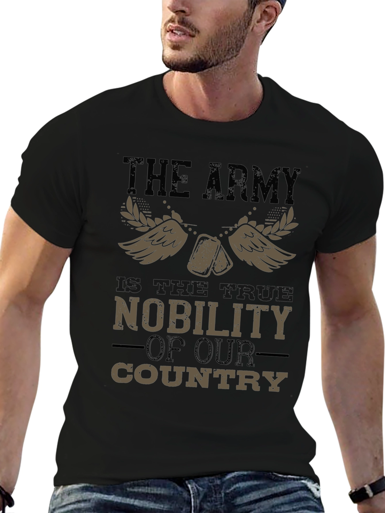 Camiseta Negra Militar El Ejército es Nobleza