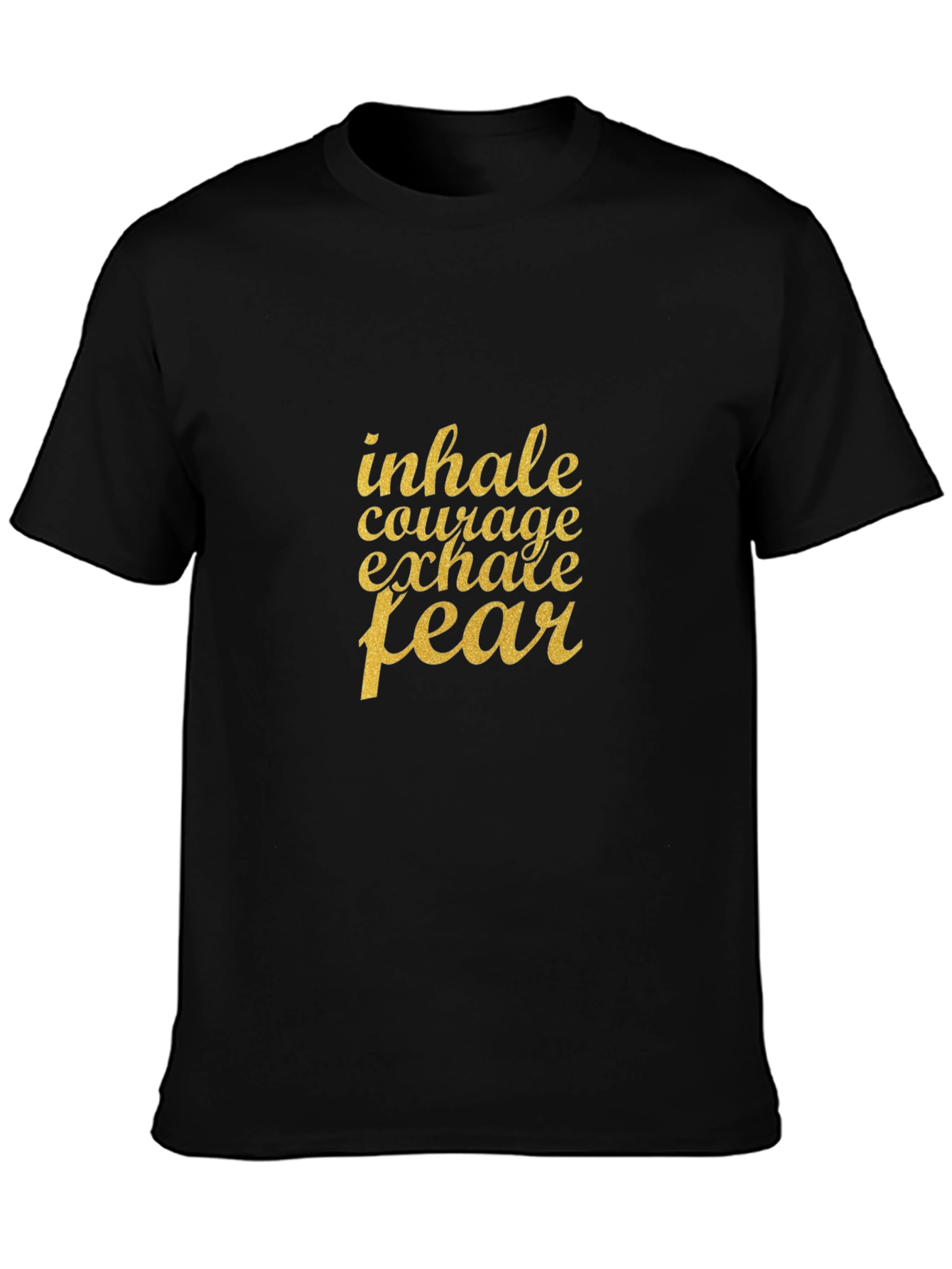 Camiseta Negra con Mensaje Motivacional Dorado