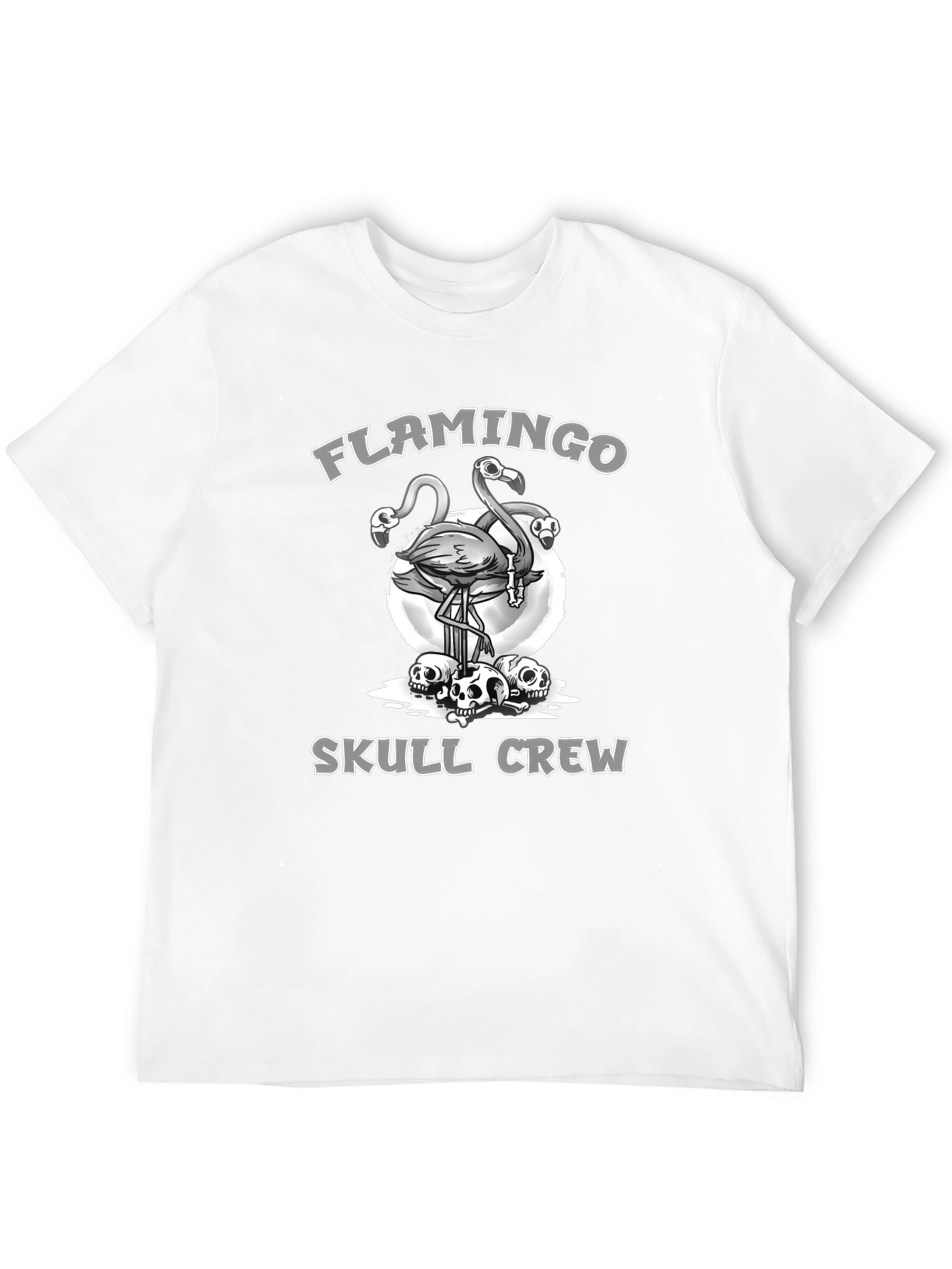 Camiseta Negra Flamingo Skull Crew