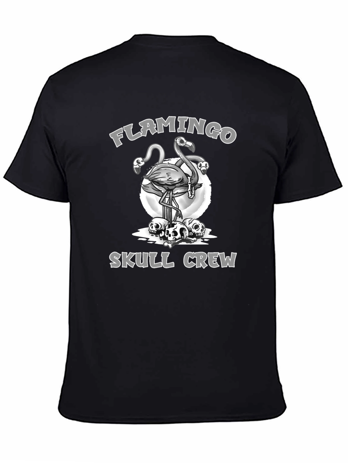 Camiseta Negra Flamingo Skull Crew