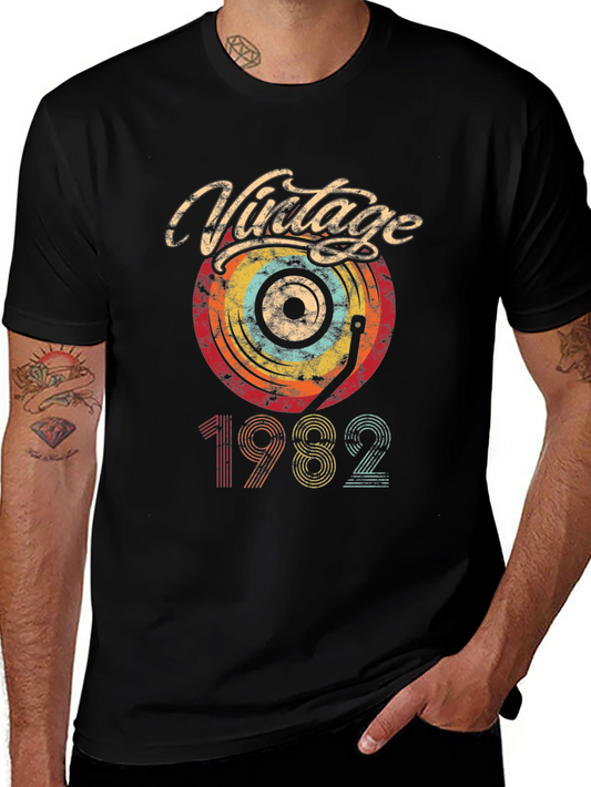 Camiseta Vintage 1982 Retro Vinilo