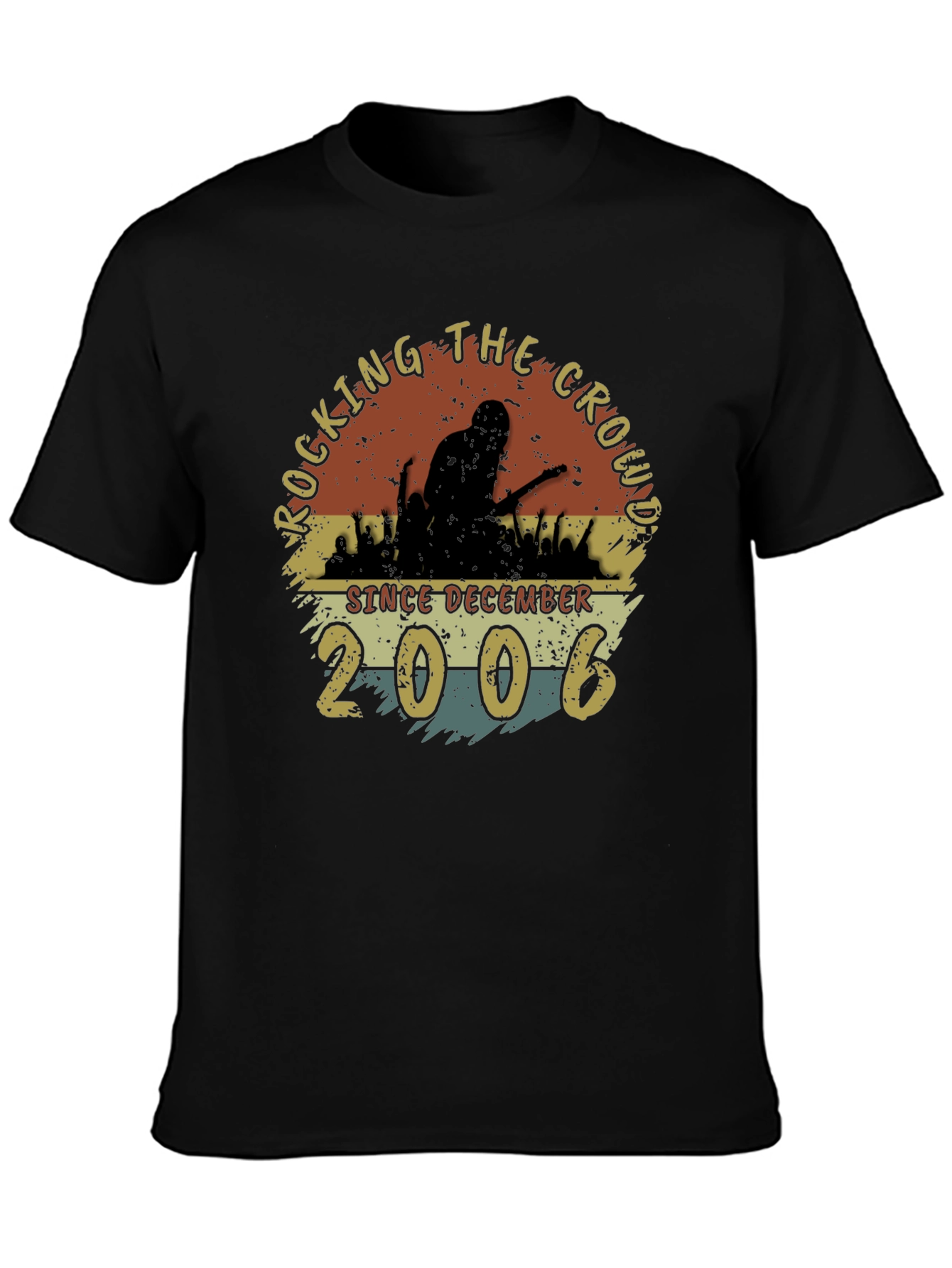 Camiseta Negra Retro Rocking The Crowd Desde 2006