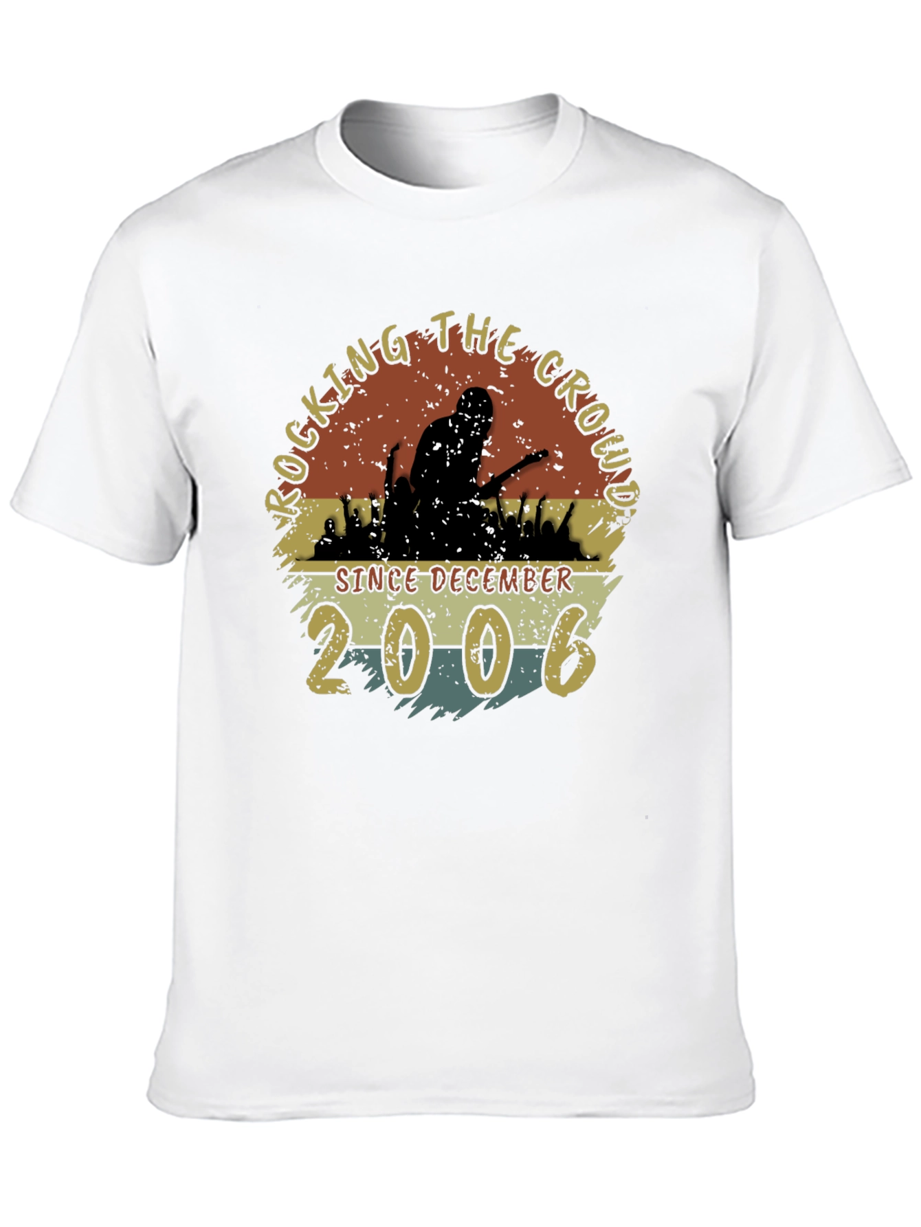 Camiseta Negra Retro Rocking The Crowd Desde 2006
