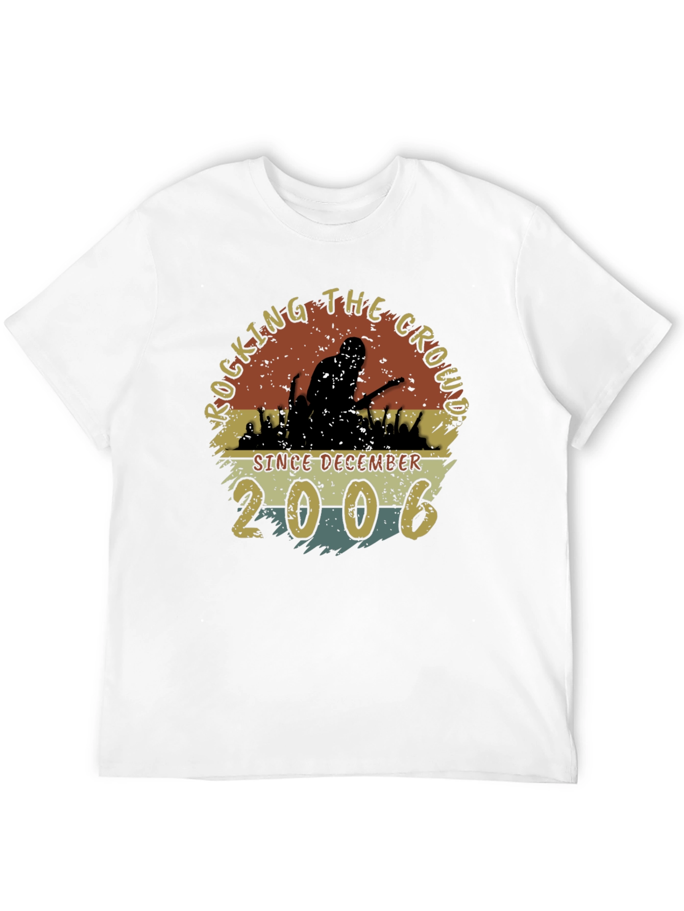 Camiseta Negra Retro Rocking The Crowd Desde 2006
