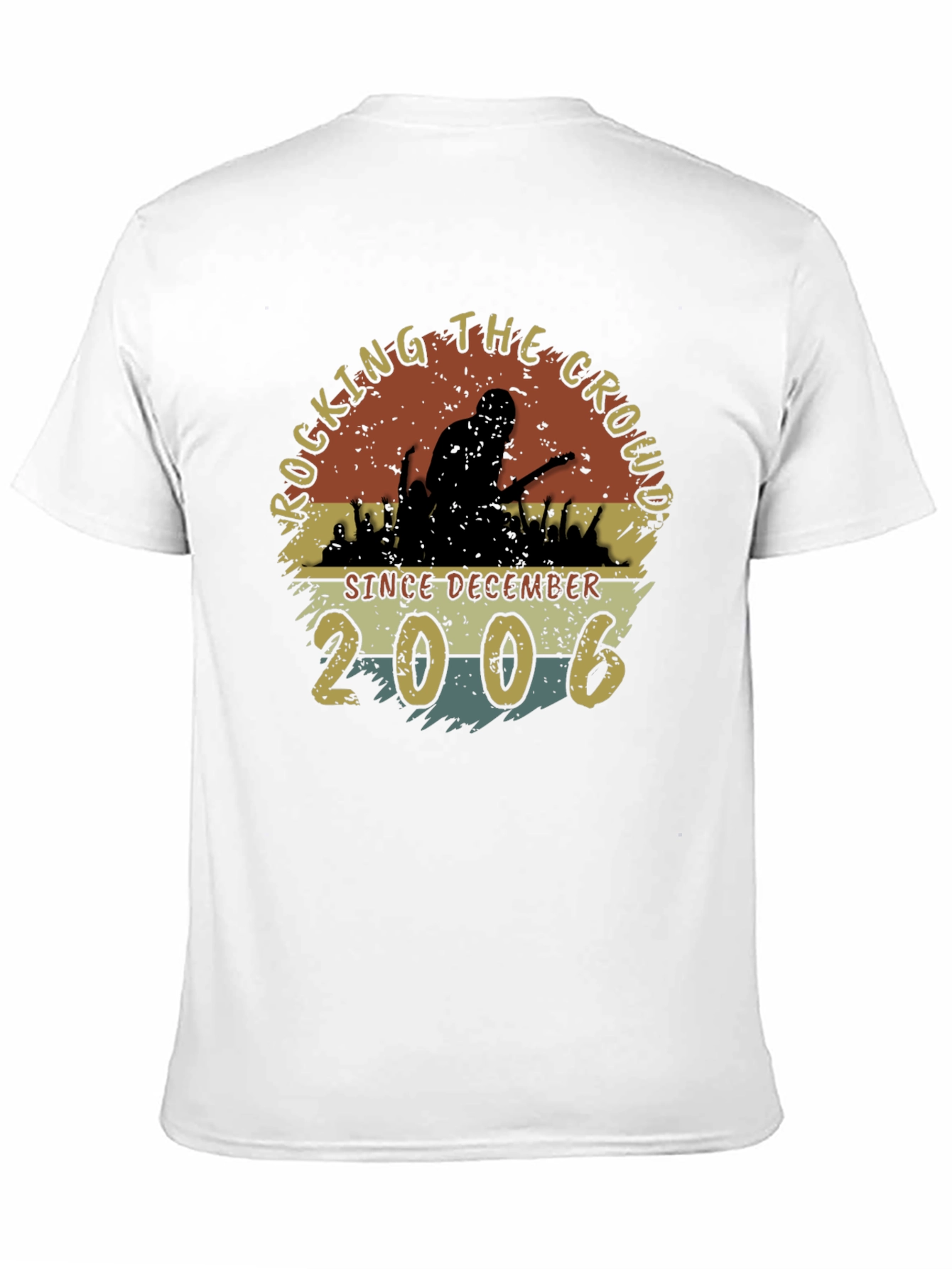 Camiseta Negra Retro Rocking The Crowd Desde 2006