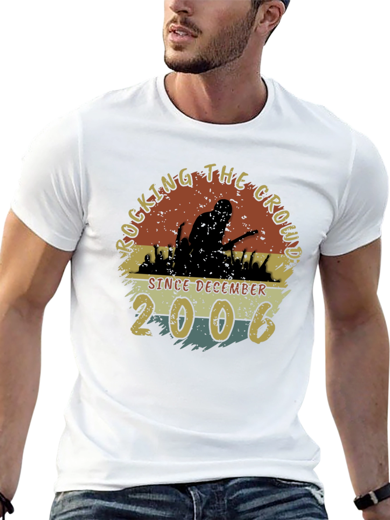 Camiseta Negra Retro Rocking The Crowd Desde 2006