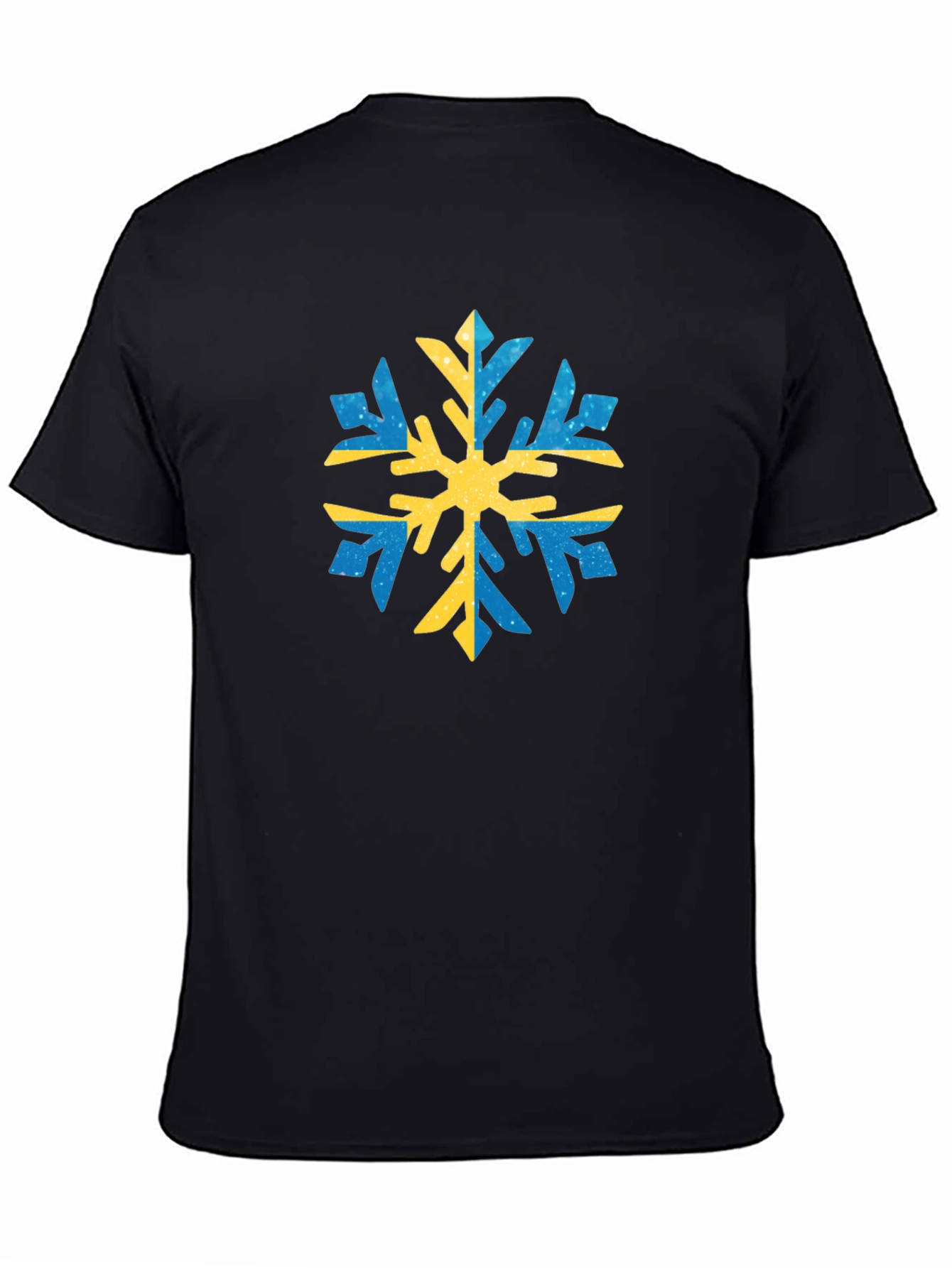 Camiseta Negra con Copo de Nieve Sueco