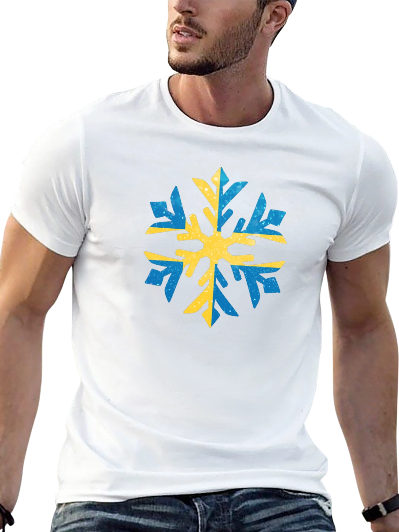 Camiseta Negra con Copo de Nieve Sueco