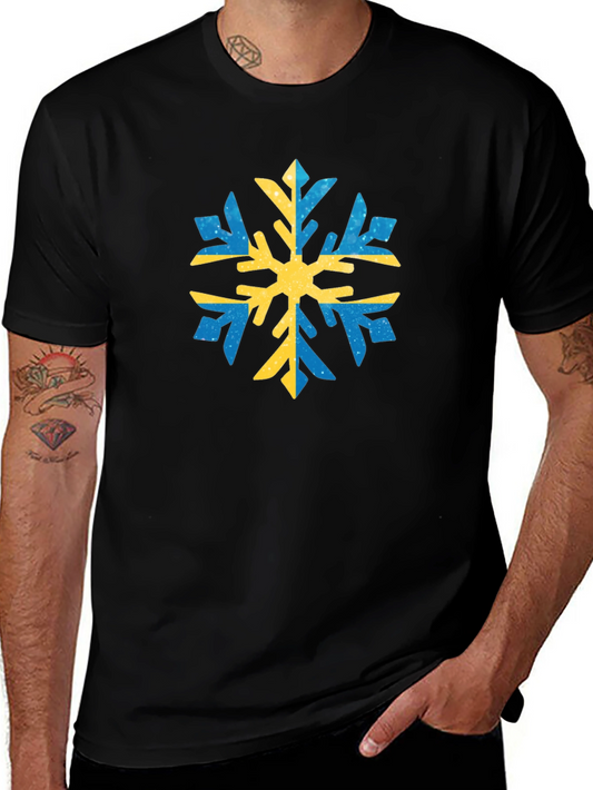 Camiseta Negra con Copo de Nieve Sueco
