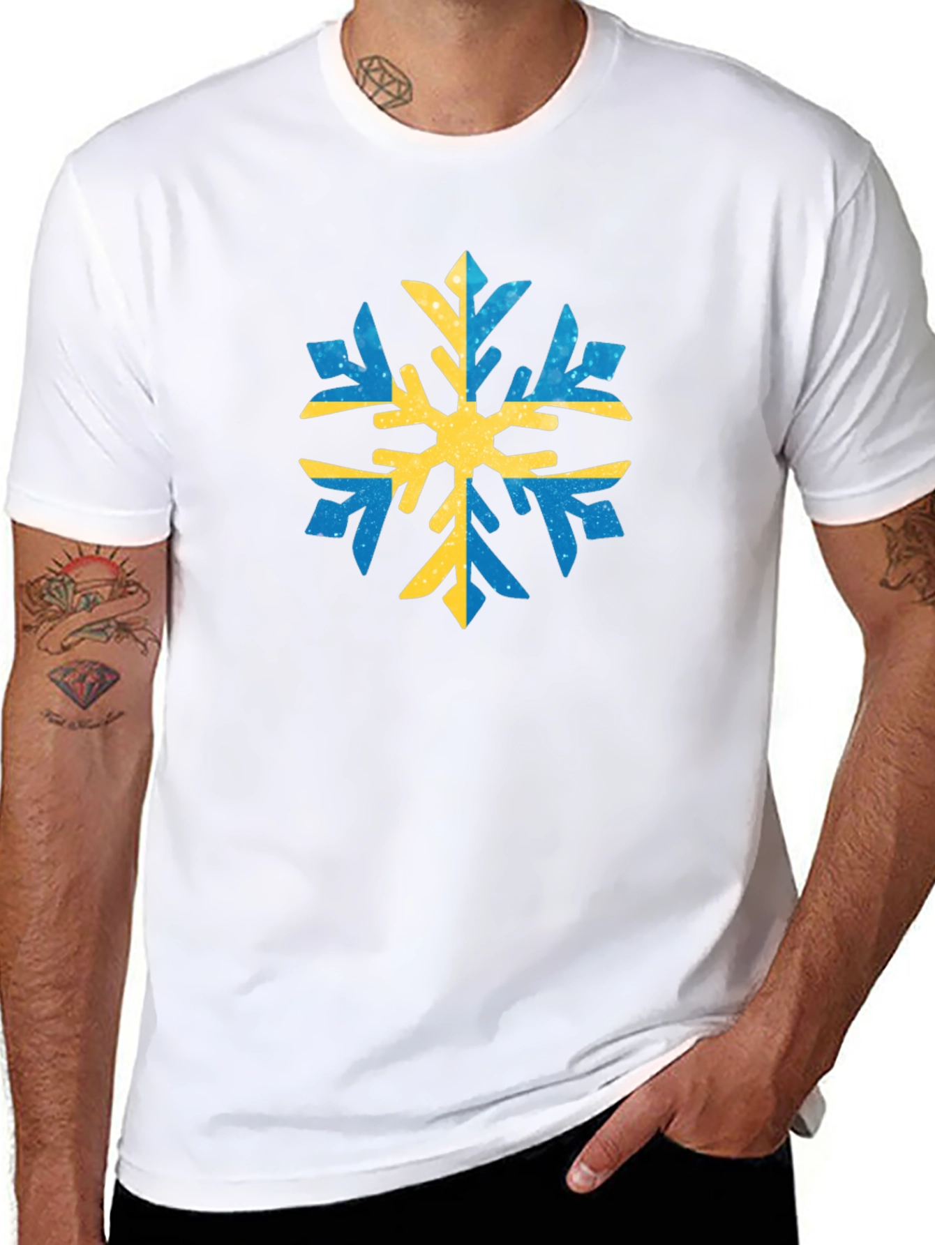 Camiseta Negra con Copo de Nieve Sueco
