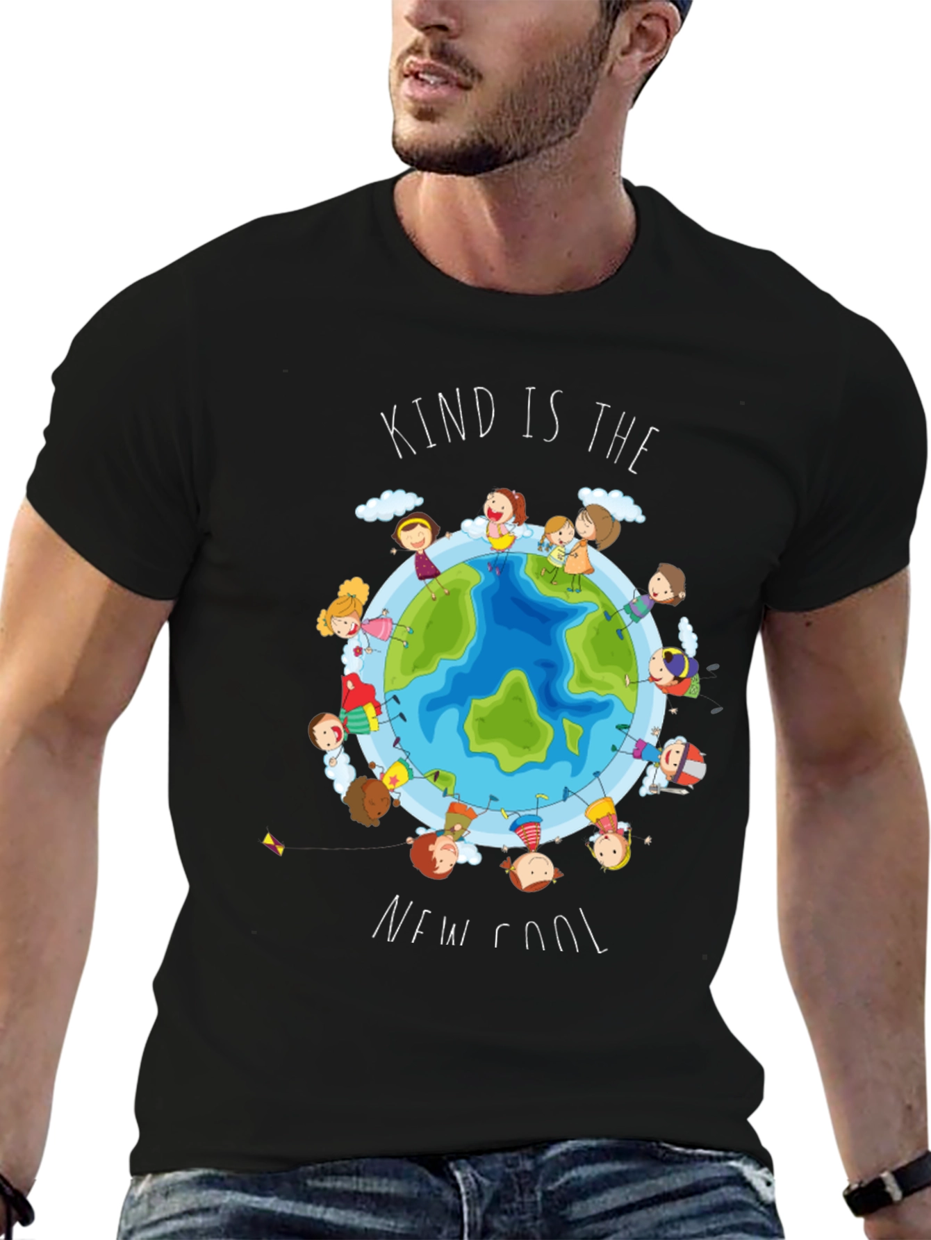 Camiseta Negra Infantil Kind Is The New Cool