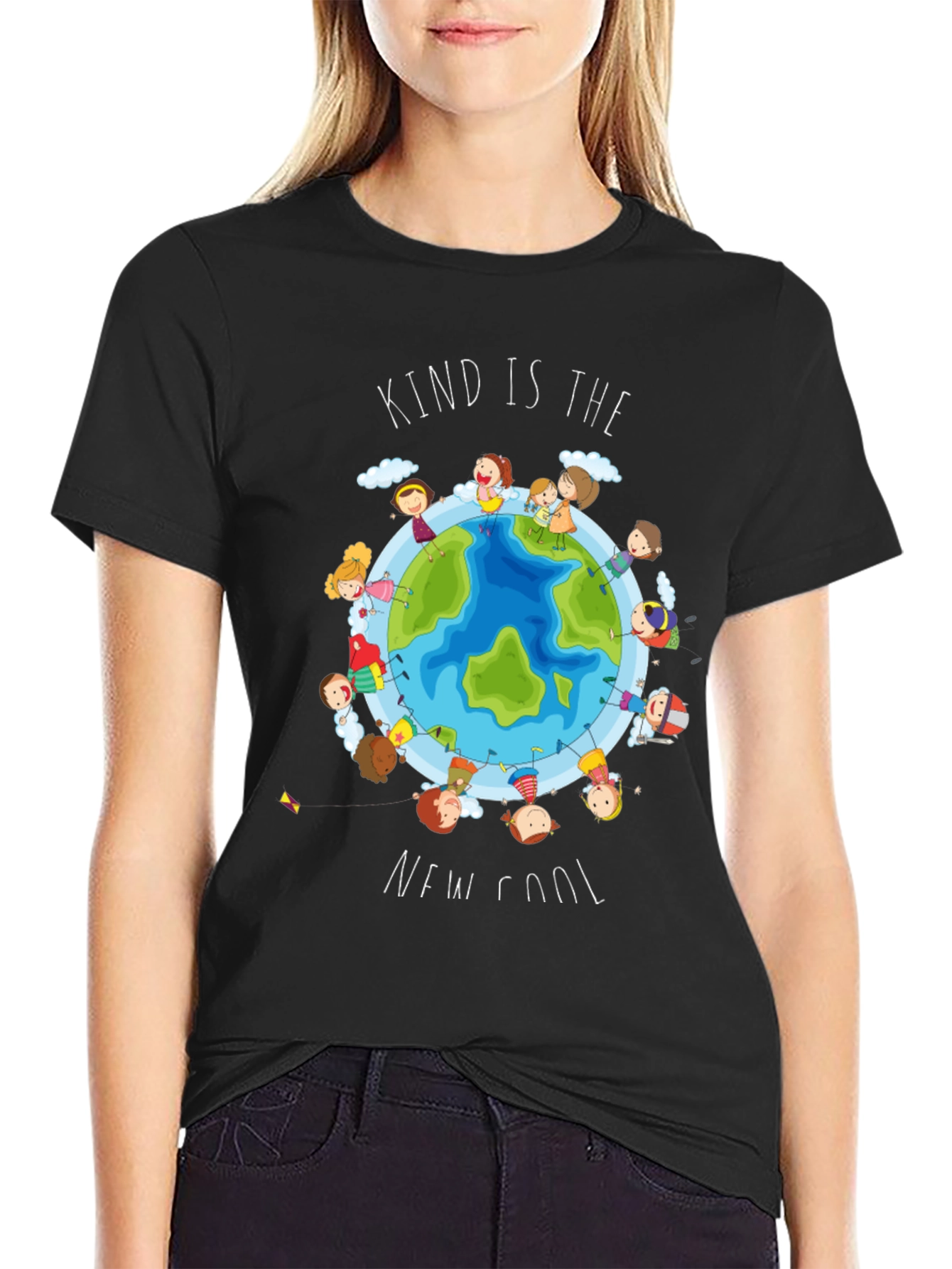 Camiseta Negra Infantil Kind Is The New Cool