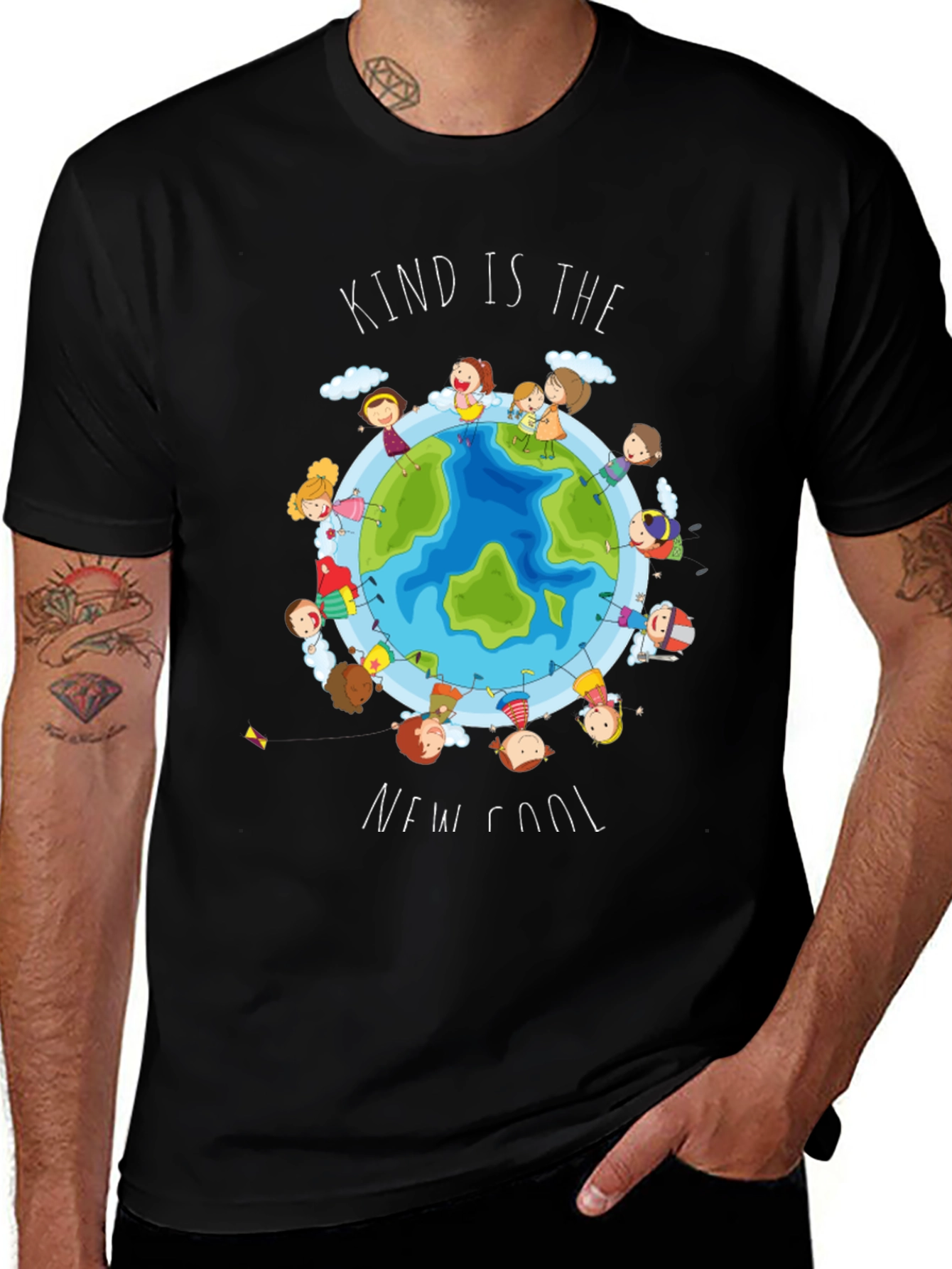 Camiseta Negra Infantil Kind Is The New Cool