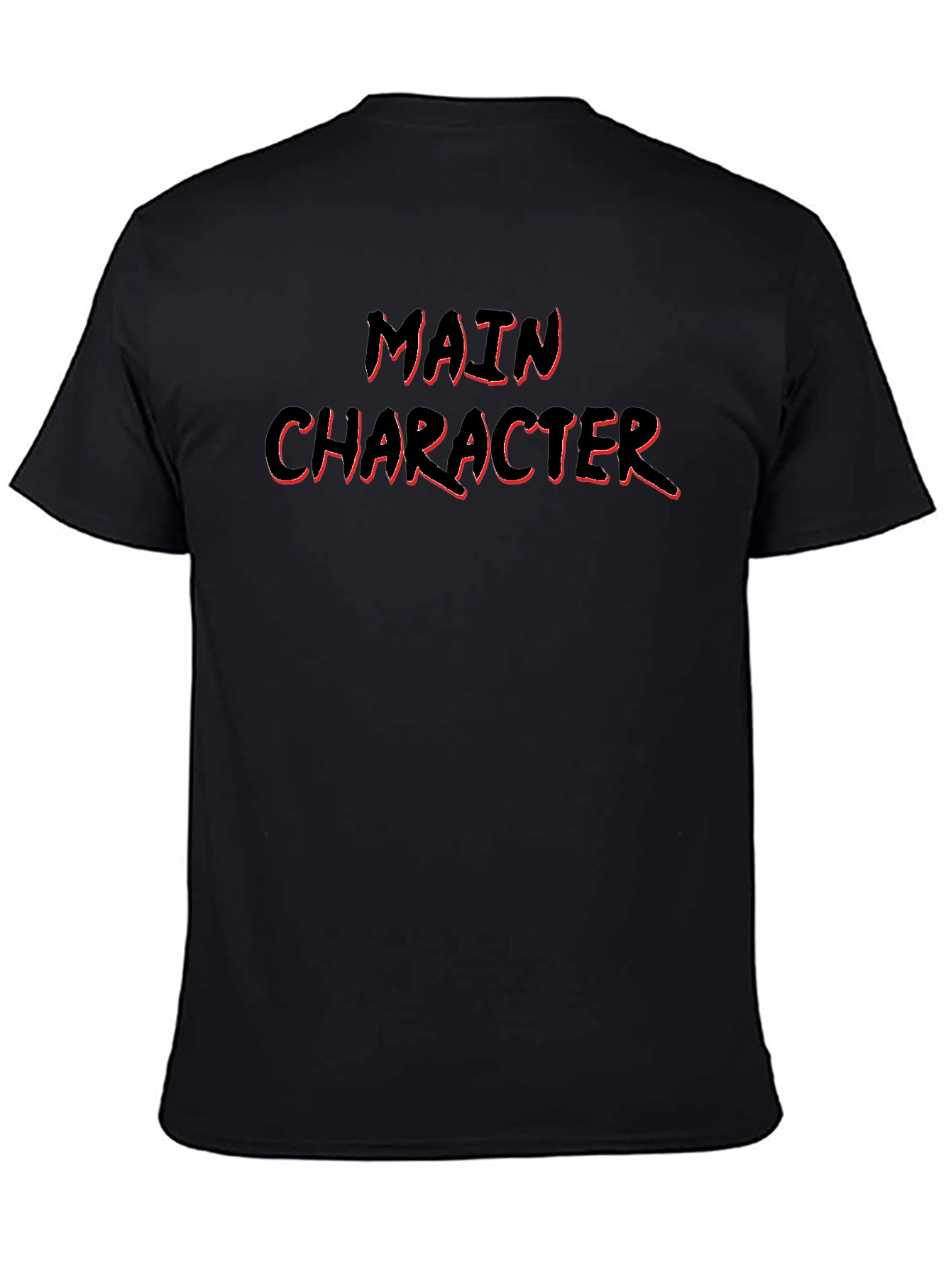 Camiseta Negra Main Character con Borde Rojo