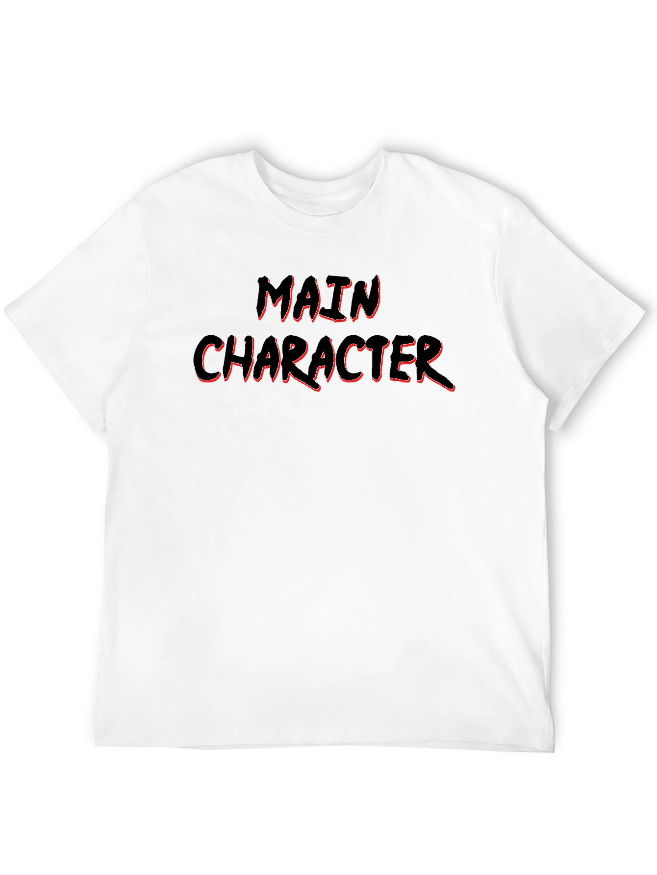 Camiseta Negra Main Character con Borde Rojo