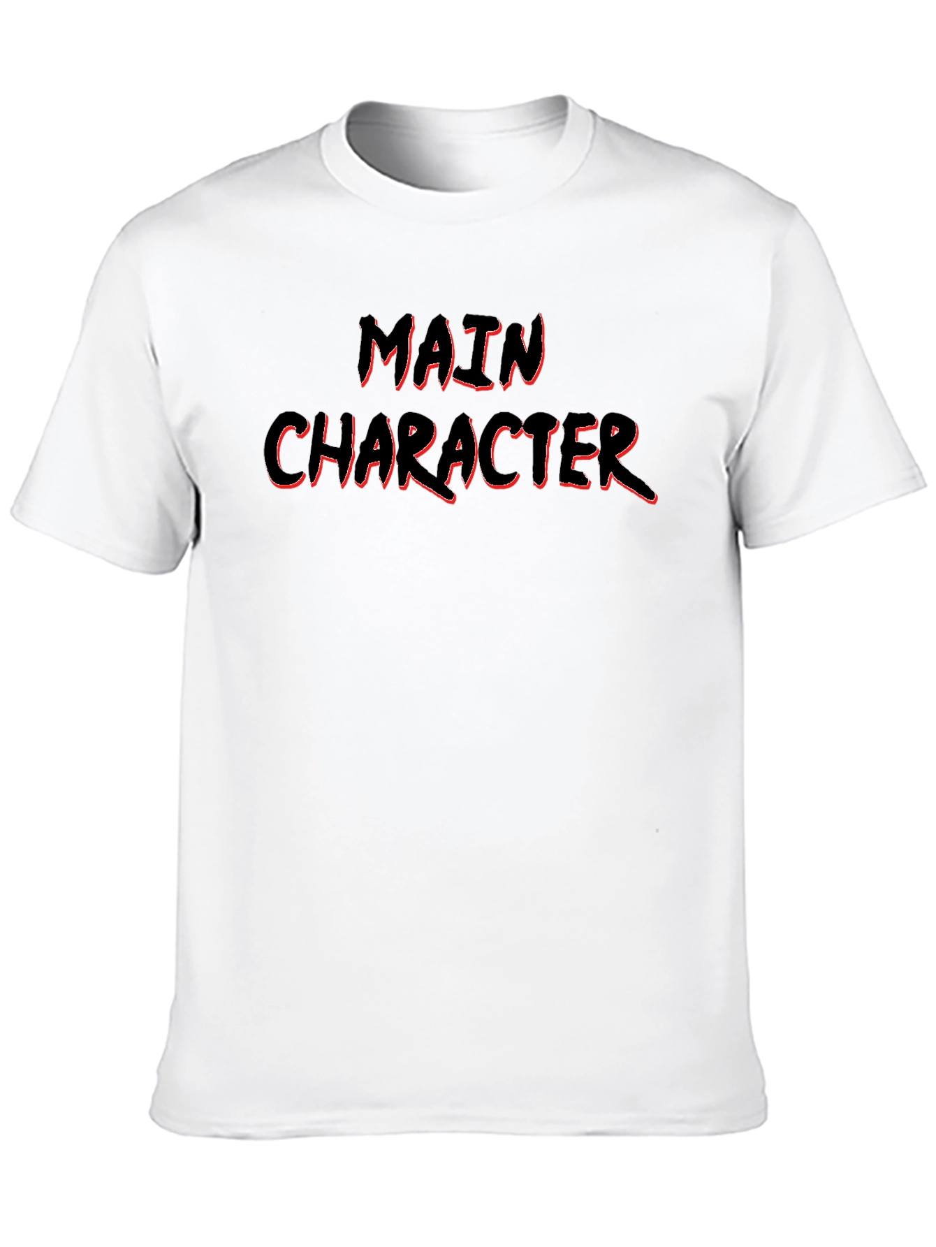 Camiseta Negra Main Character con Borde Rojo