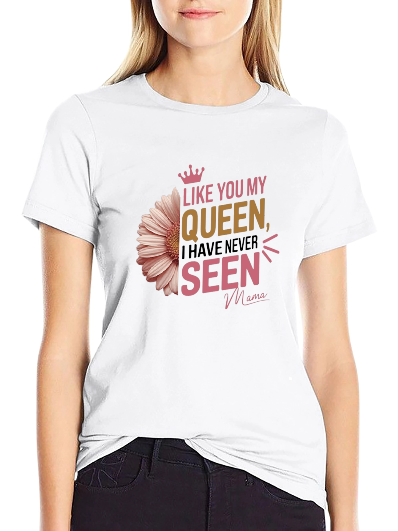 Camiseta Negra Like You My Queen para Mamá