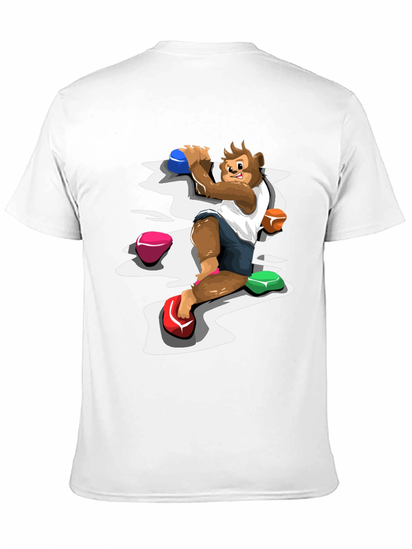 Camiseta Negra con Diseño de Mono Escalador