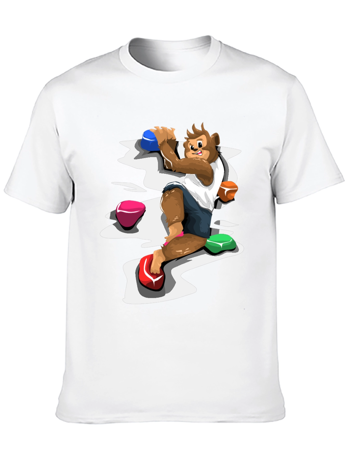 Camiseta Negra con Diseño de Mono Escalador