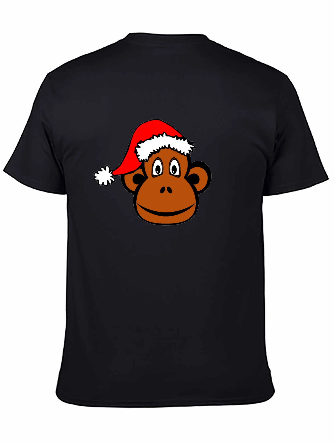 Camiseta Negra con Mono Navideño