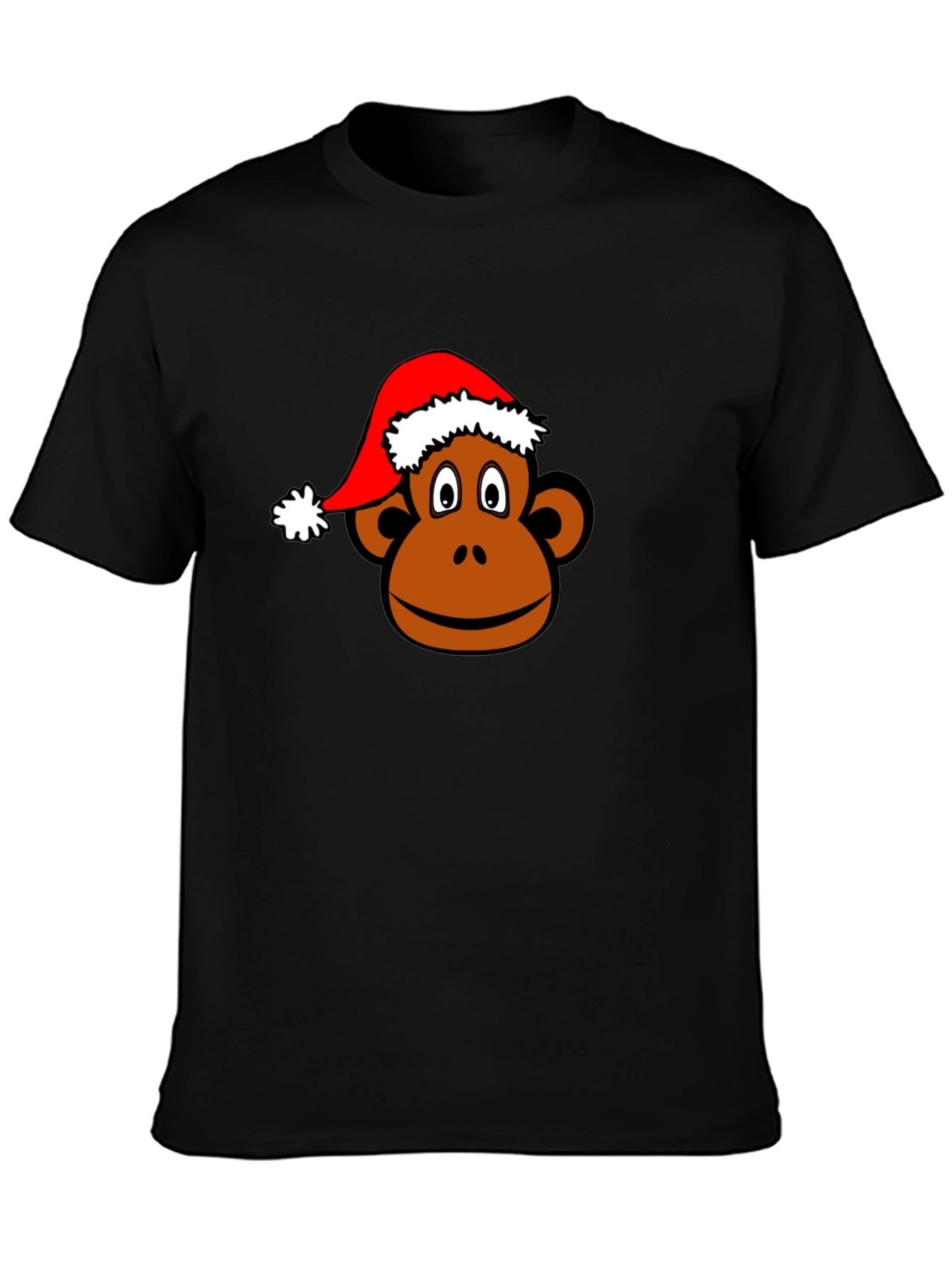 Camiseta Negra con Mono Navideño
