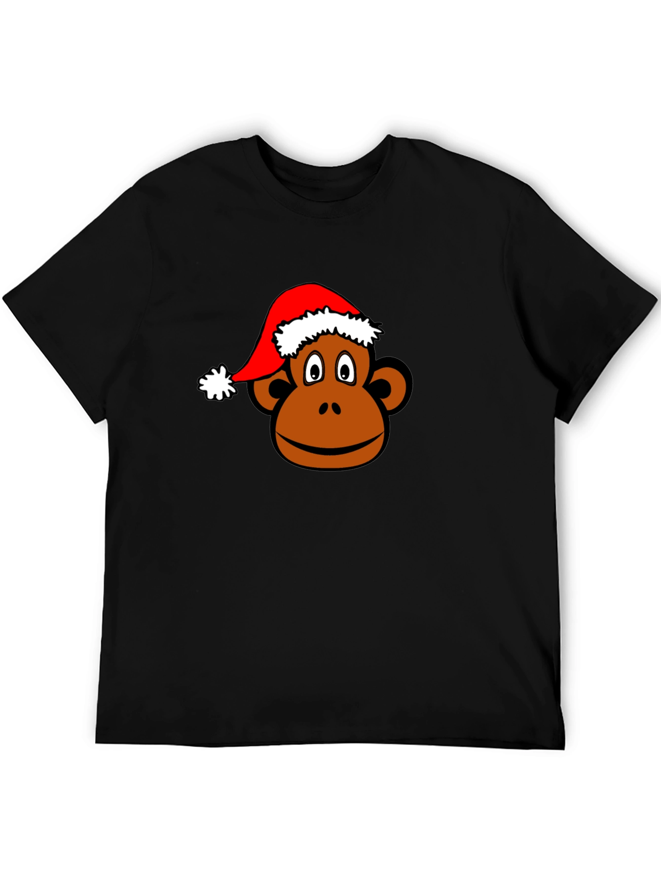 Camiseta Negra con Mono Navideño